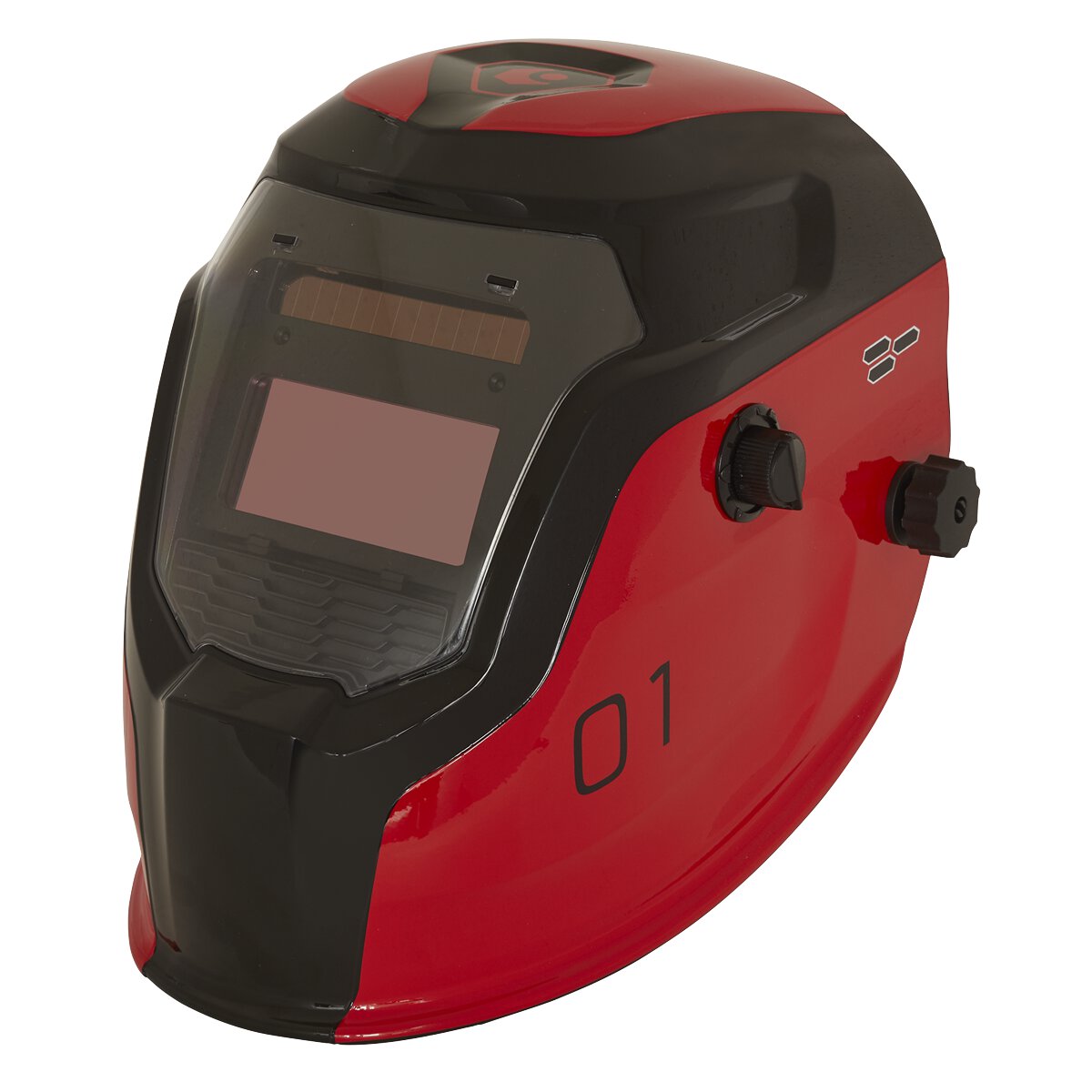 Auto Darkening Welding Helmet Shade 9-13 - Red