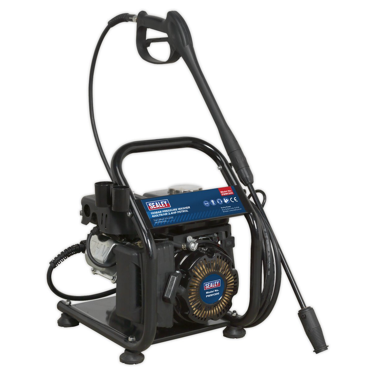 Pressure Washer 130bar 420L/hr 2.4hp Petrol