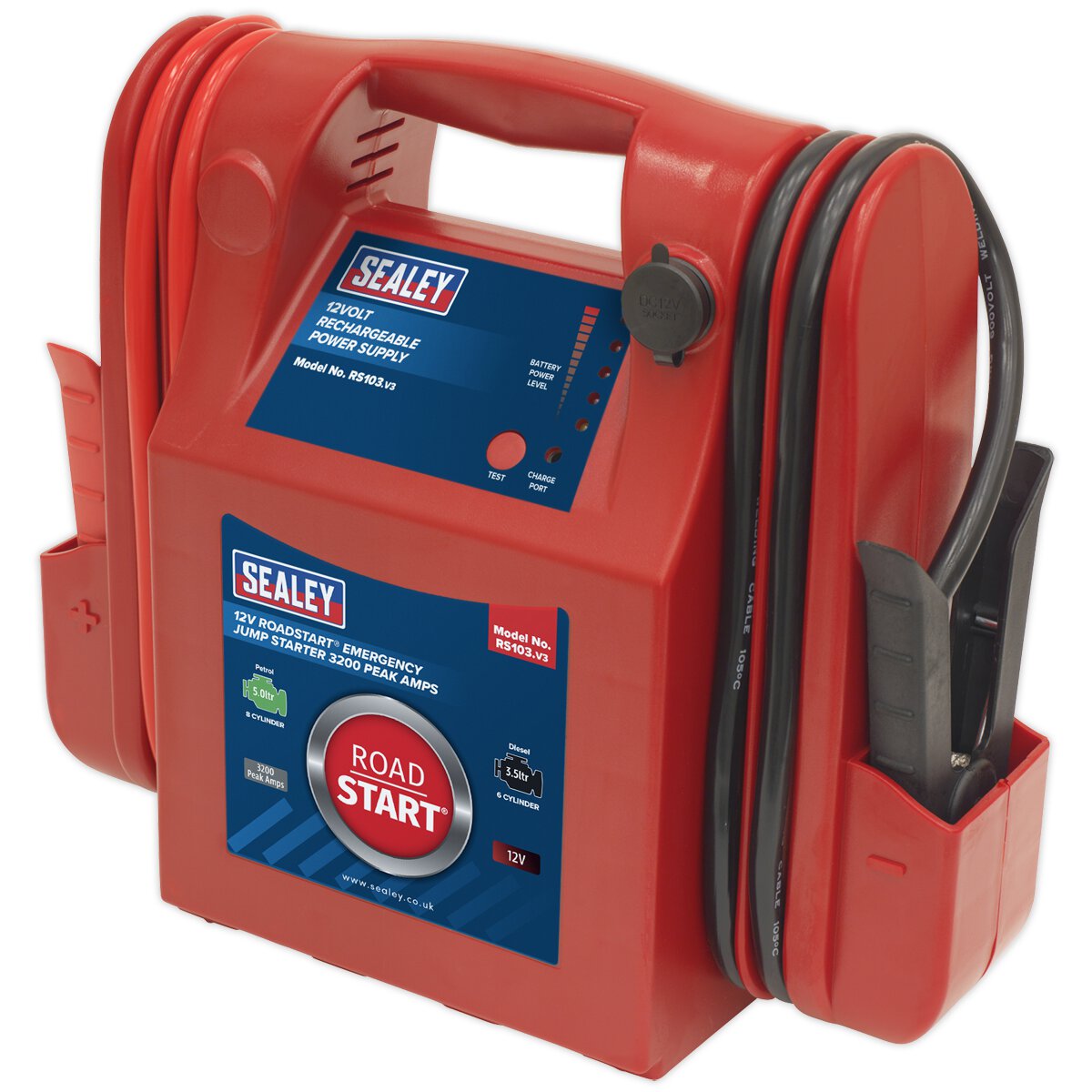 RoadStart® Emergency Jump Starter 12V 3200 Peak Amps