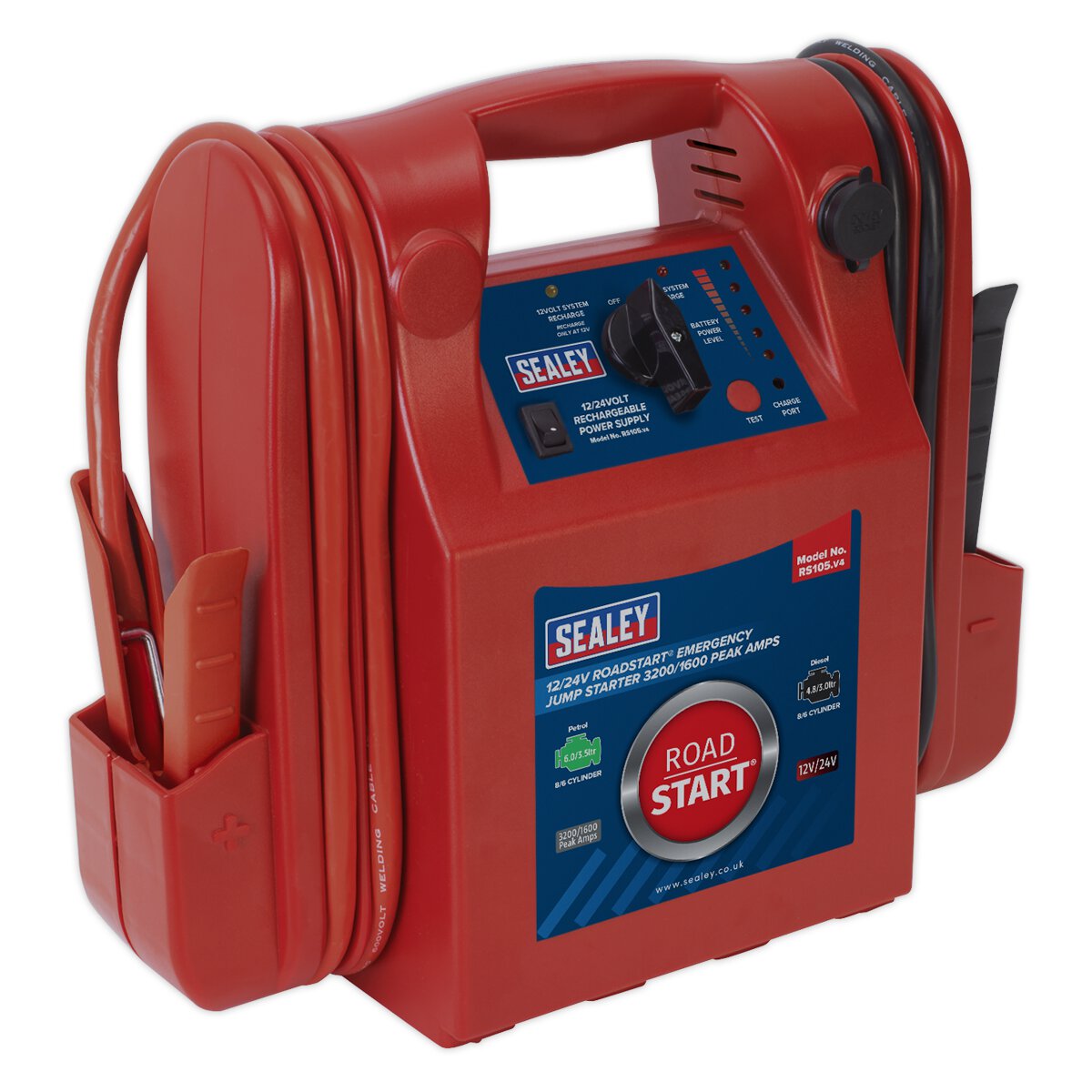 RoadStart® Emergency Jump Starter 12/24V 3200/1600 Peak Amps