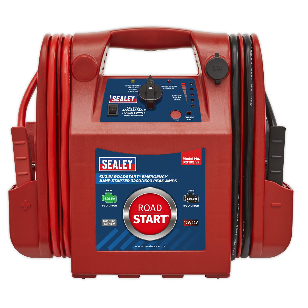 RoadStart® Emergency Jump Starter 12/24V 3200/1600 Peak Amps