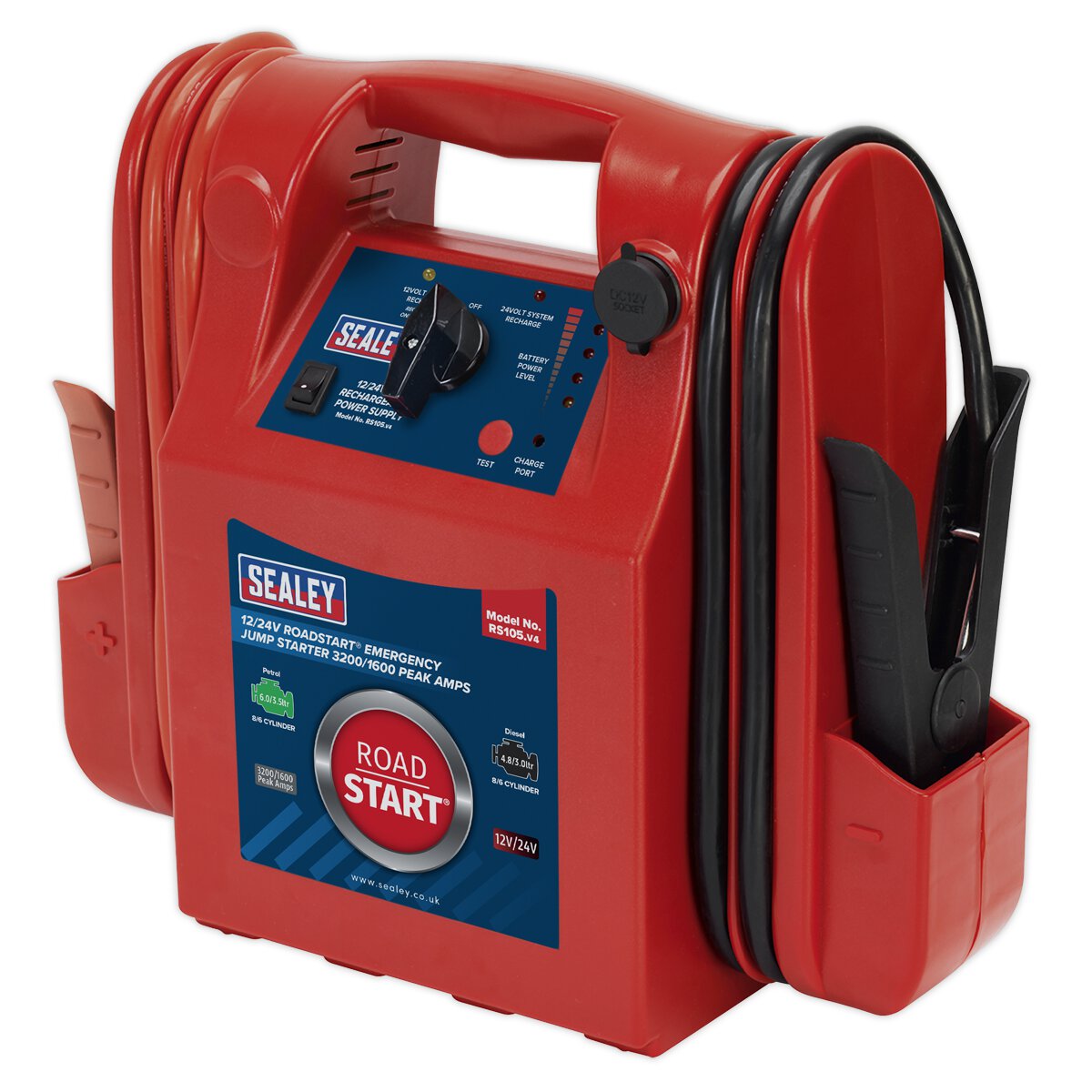 RoadStart® Emergency Jump Starter 12/24V 3200/1600 Peak Amps