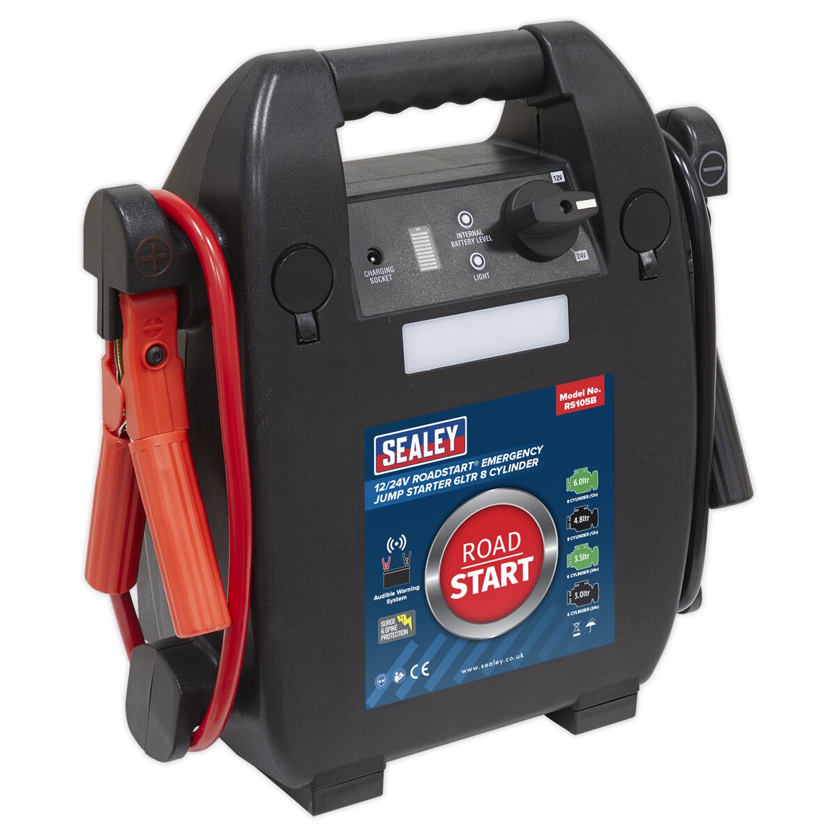 RoadStart® Emergency Jump Starter 12/24V 6L 8 Cylinder