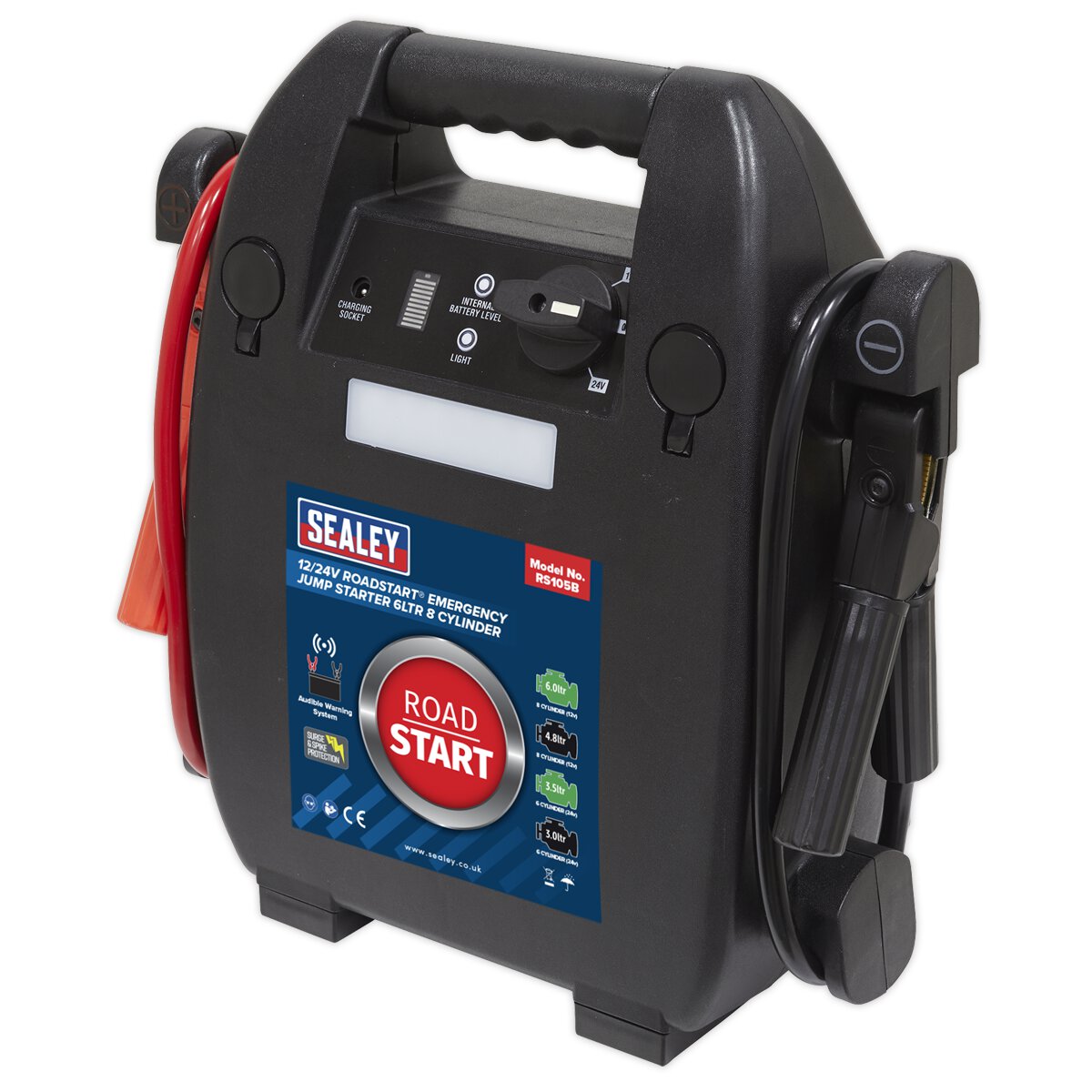 RoadStart® Emergency Jump Starter 12/24V 6L 8 Cylinder
