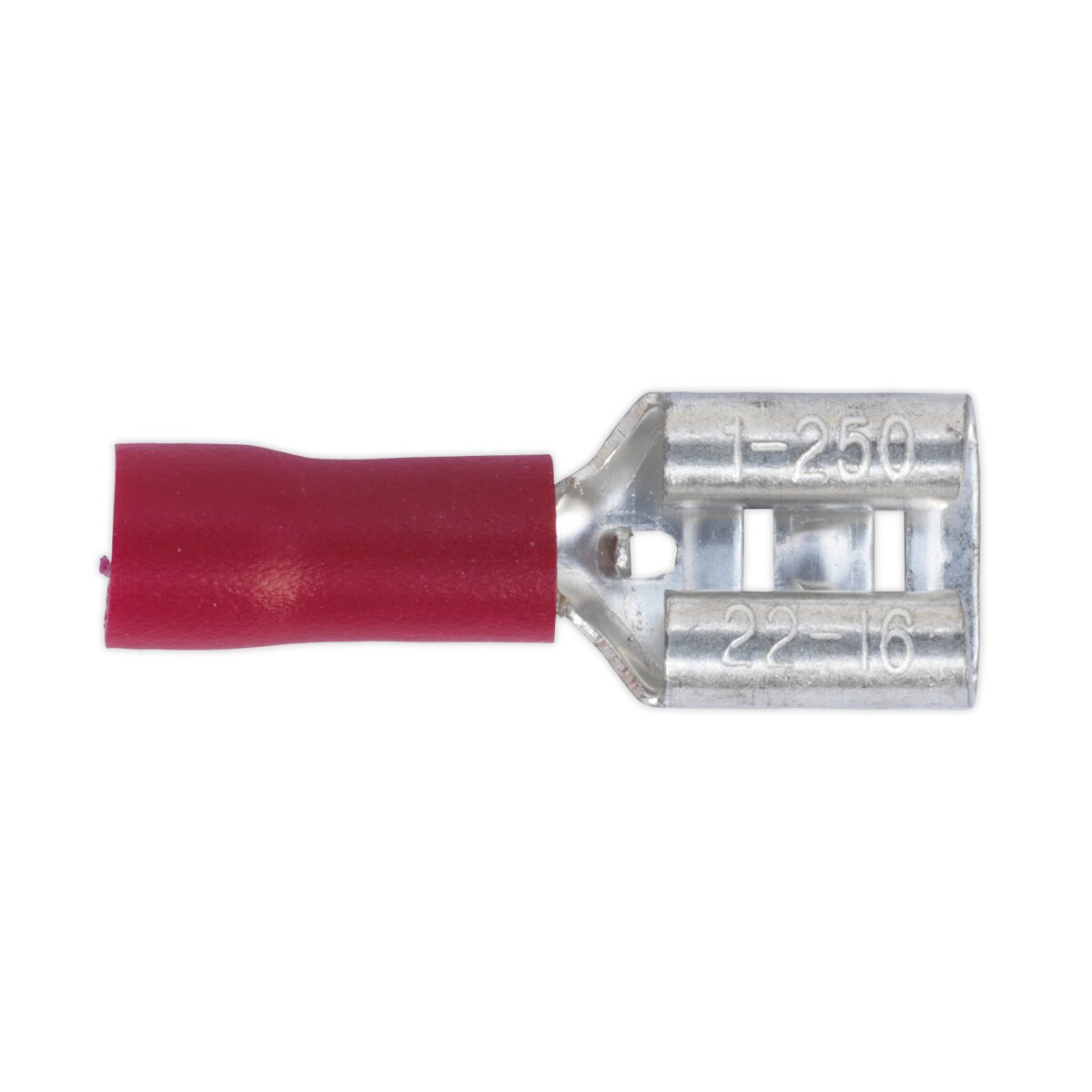 Push-On Terminal 6.3mm Female Red Pack of 100