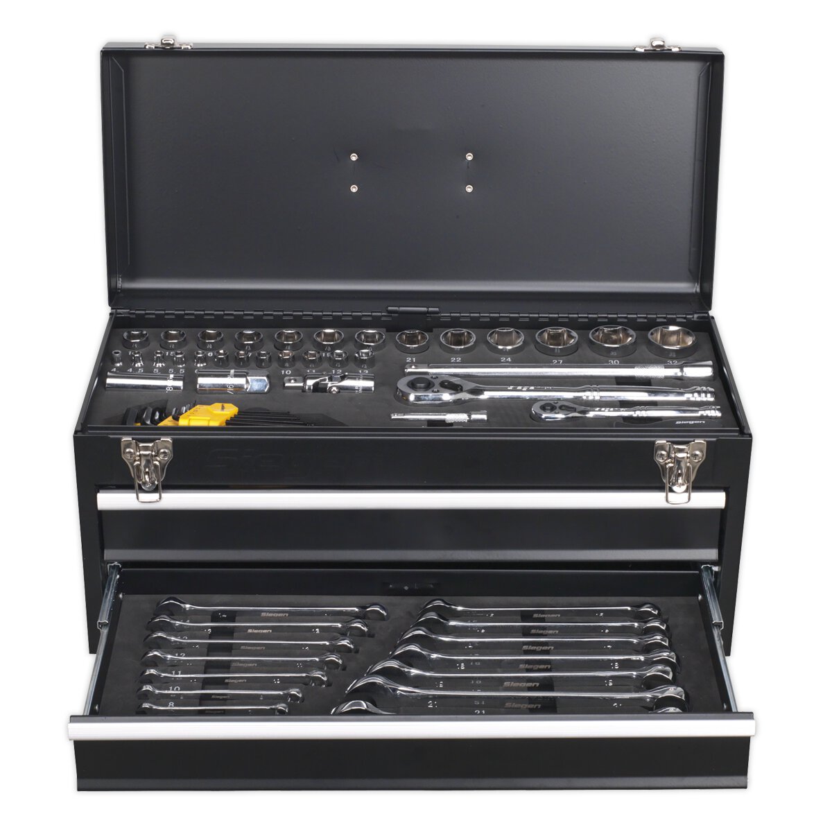 Portable Tool Chest 2 Drawer with 90pc Tool Kit