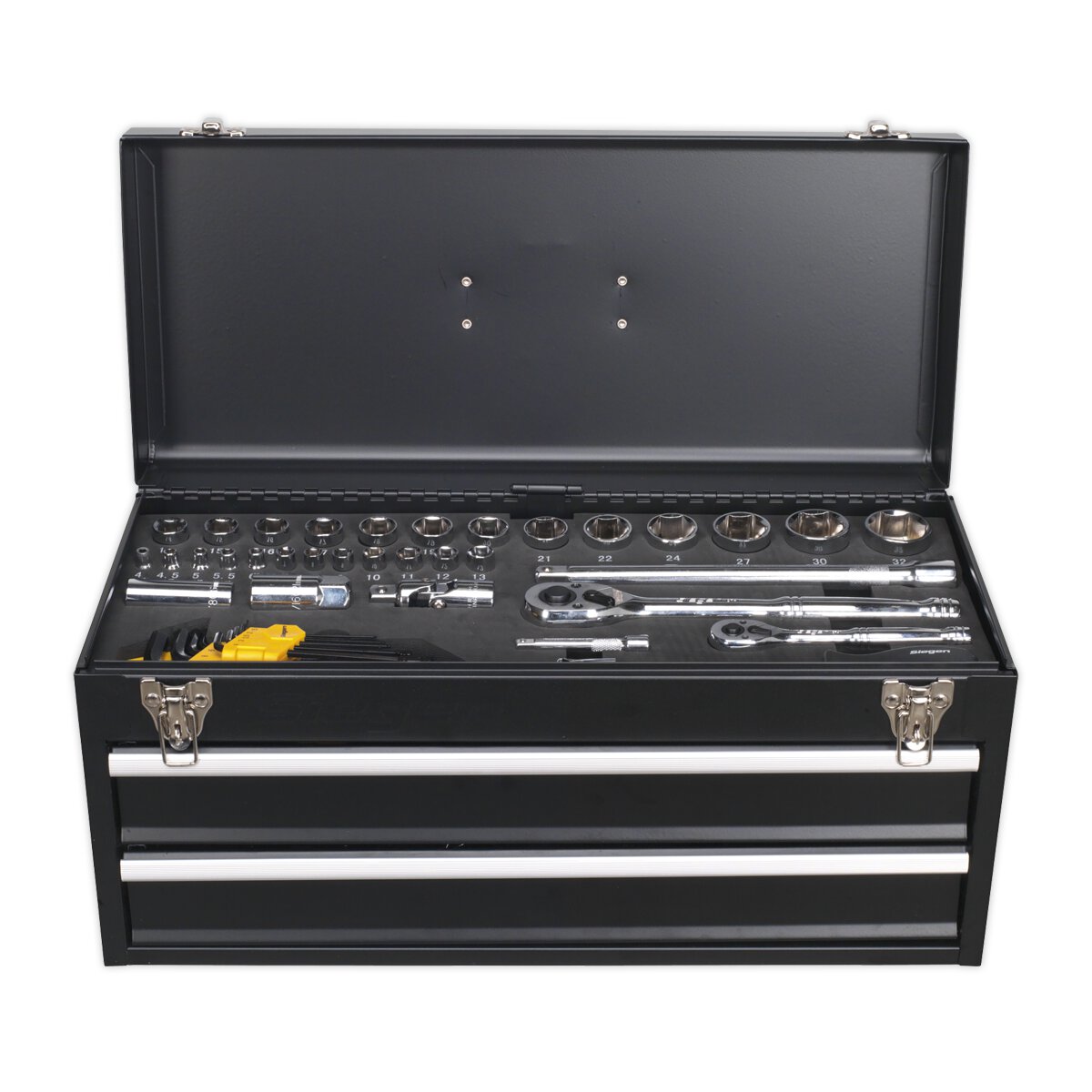 Portable Tool Chest 2 Drawer with 90pc Tool Kit
