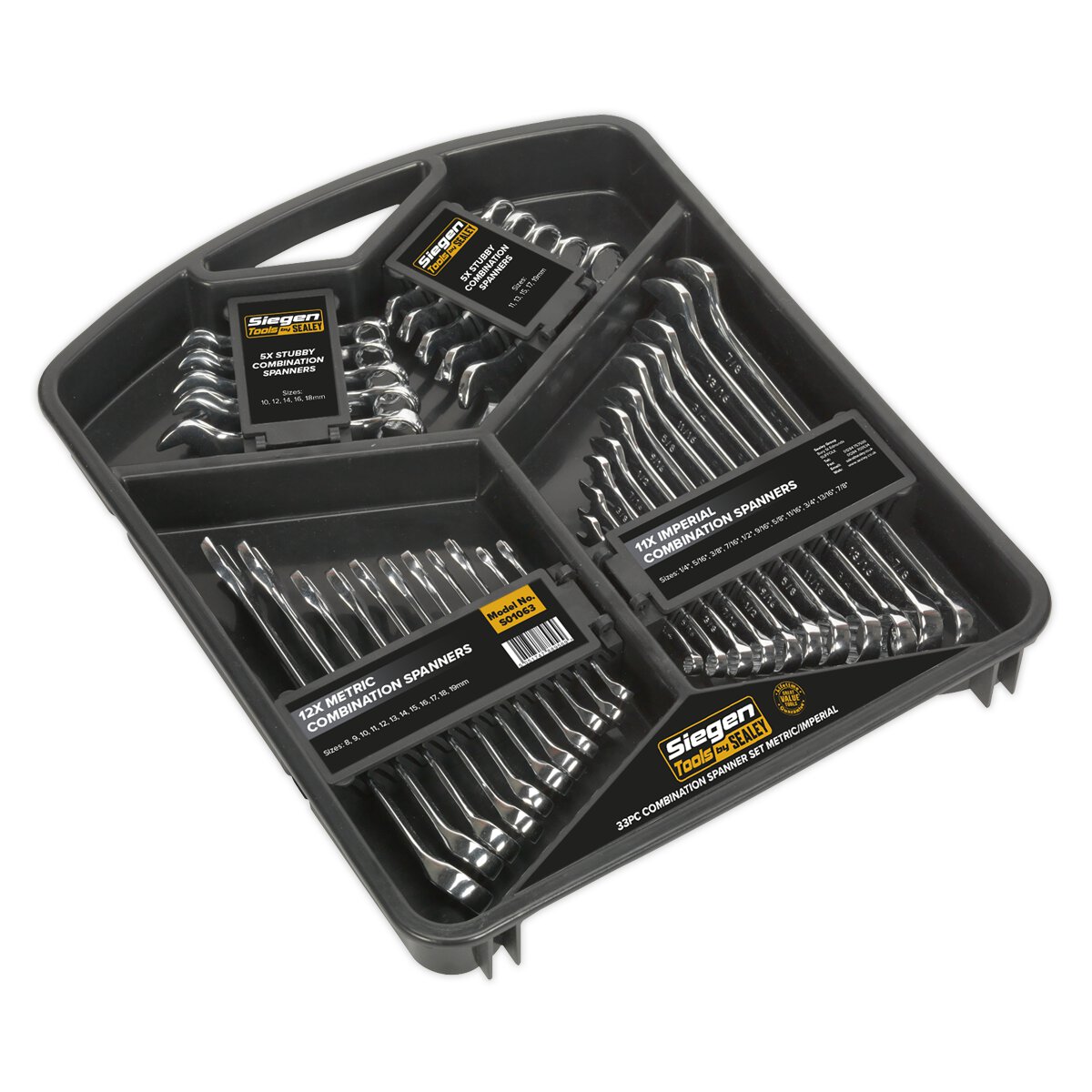 Combination Spanner Set 33pc - Metric/Imperial