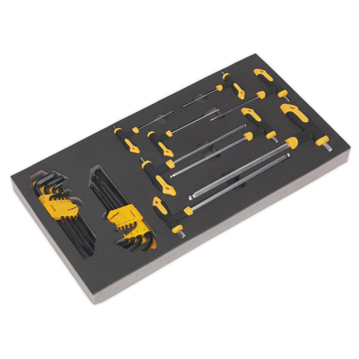 Tool Tray with T-Handle & Standard Hex Key Sets 26pc