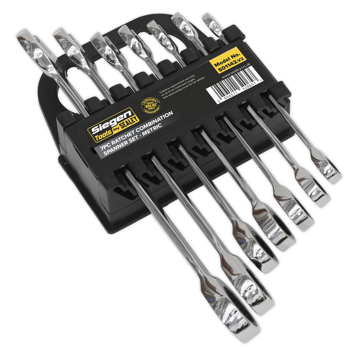 Ratchet Combination Spanner Set 7pc Metric