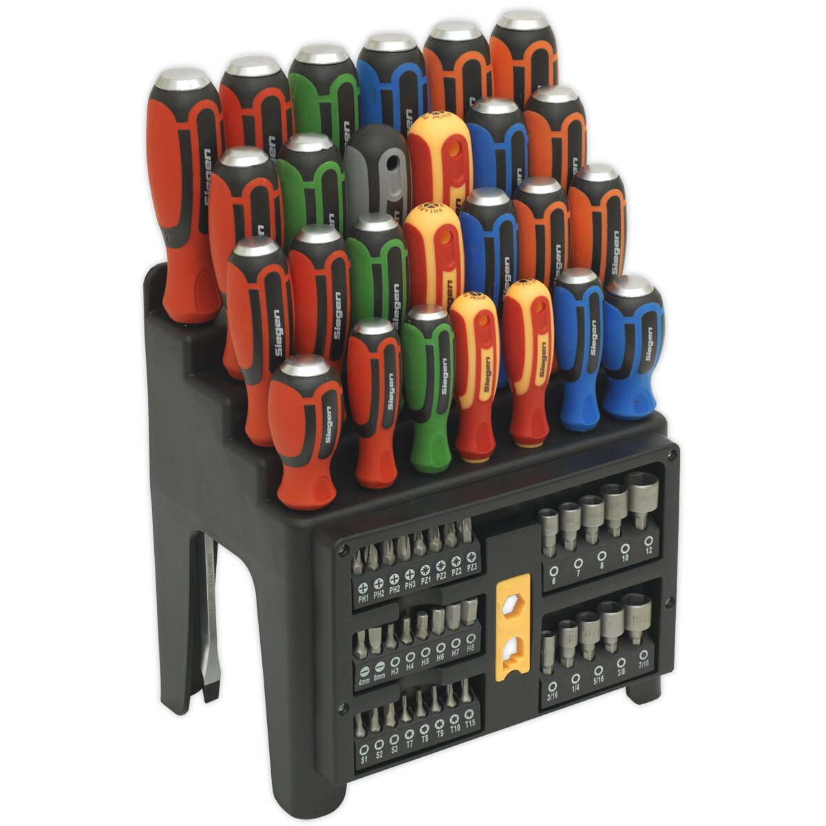 Hammer-Thru Screwdriver, Bit & Nut Driver Set 61pc