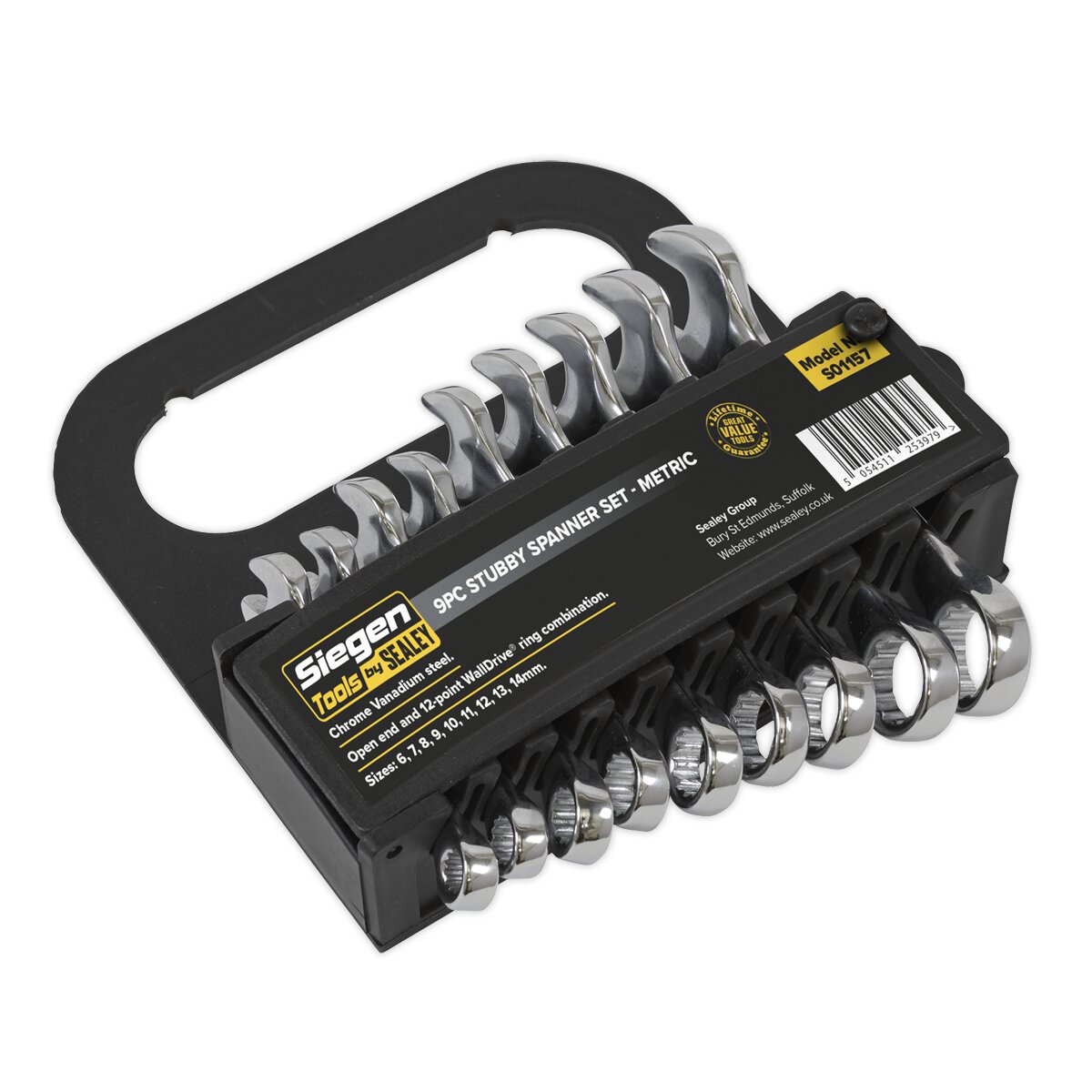 Stubby Combination Spanner Set 9pc - Metric