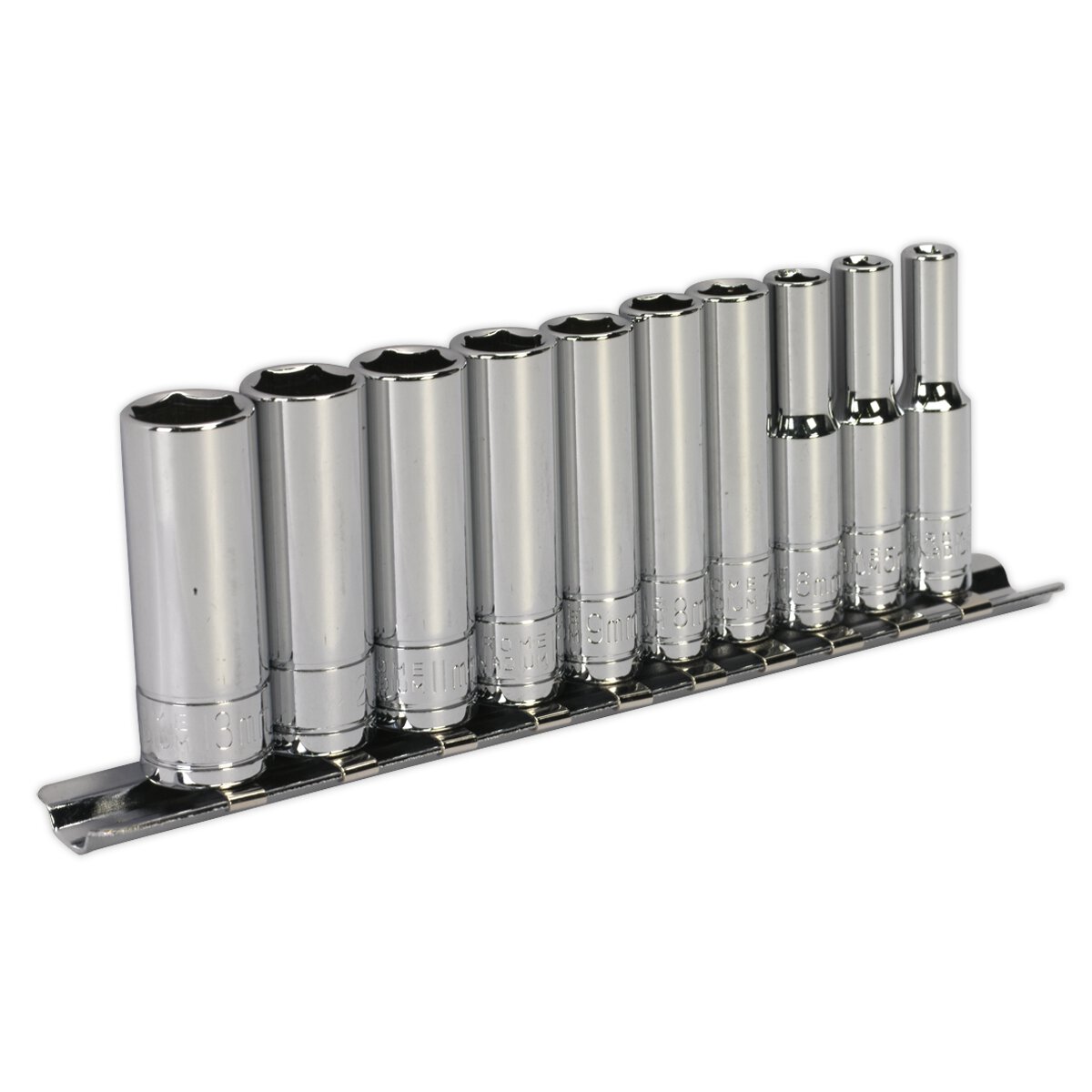 Socket Set 10pc 1/4"Sq Drive 6pt Deep WallDrive® Metric