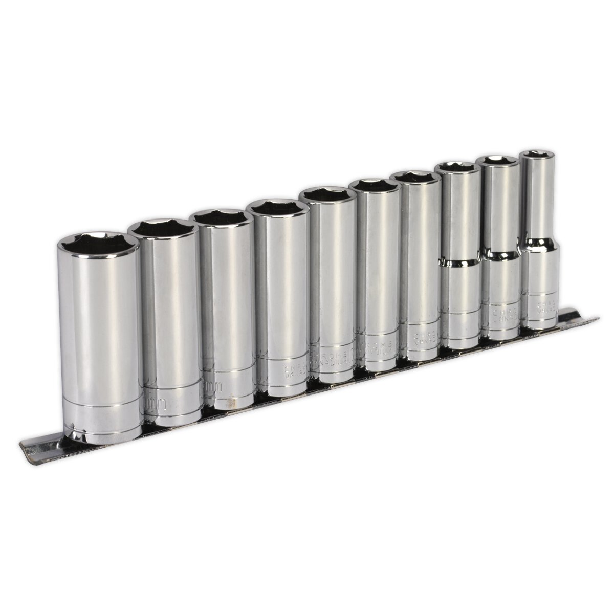 Socket Set 10pc 1/2"Sq Drive 6pt Deep WallDrive® Metric