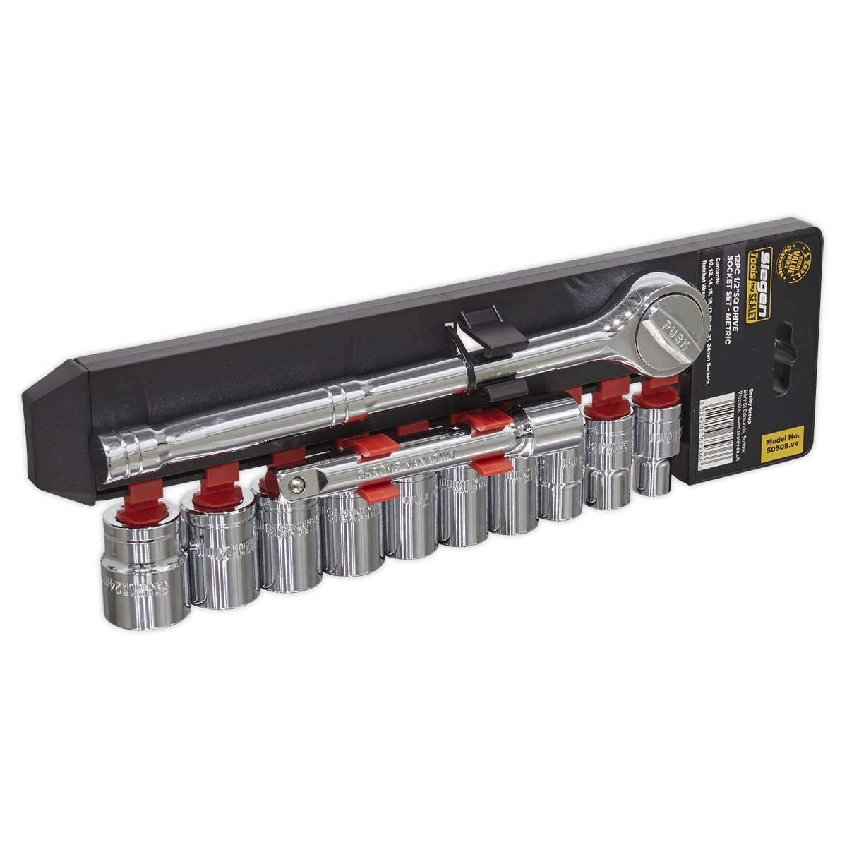 Socket Set 12pc 1/2"Sq Drive 6pt WallDrive® Metric