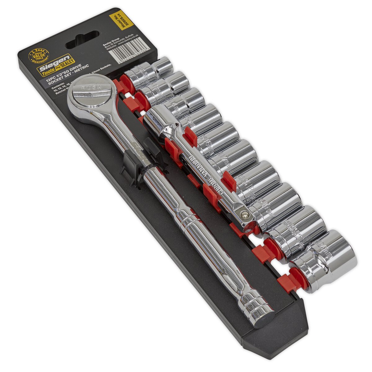 Socket Set 12pc 1/2"Sq Drive 6pt WallDrive® Metric