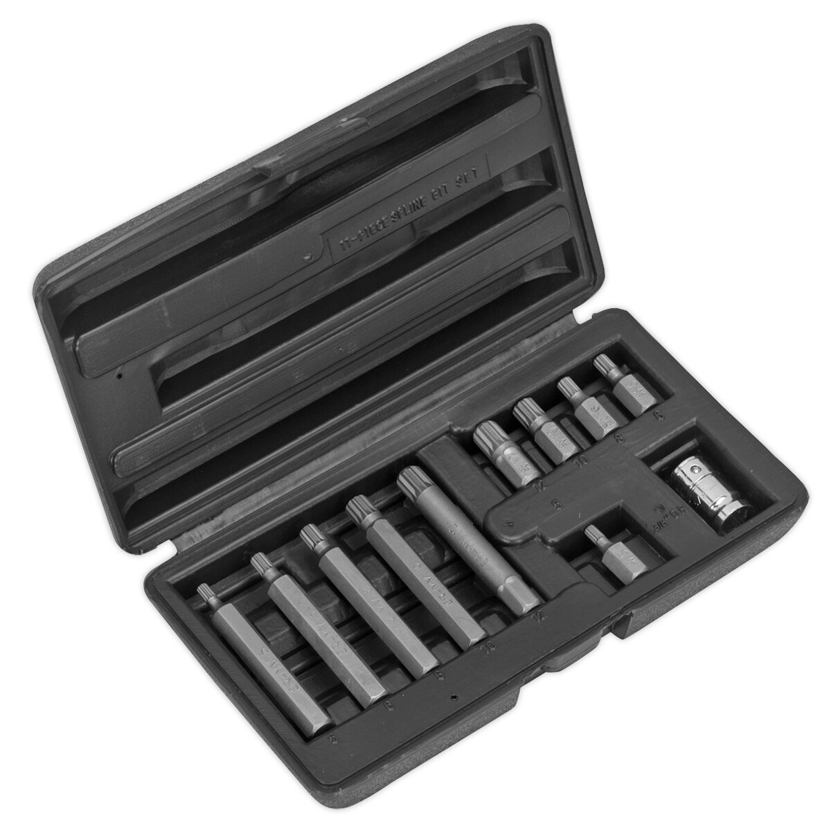 Spline Bit & Holder Set 11pc - 3/8"Sq Drive