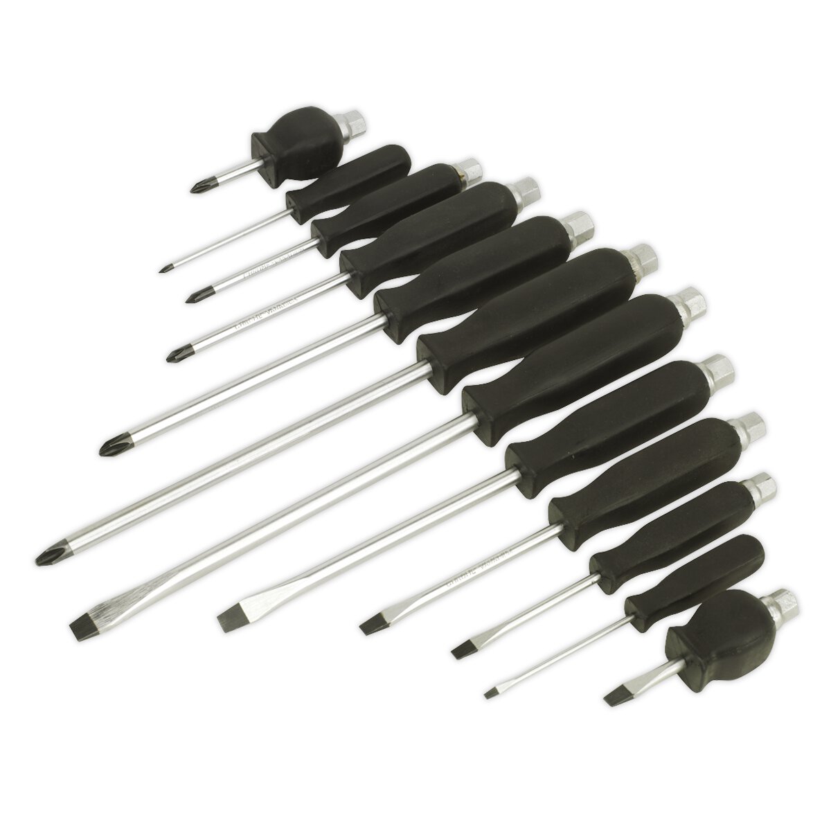 Screwdriver Set 12pc Hammer-Thru
