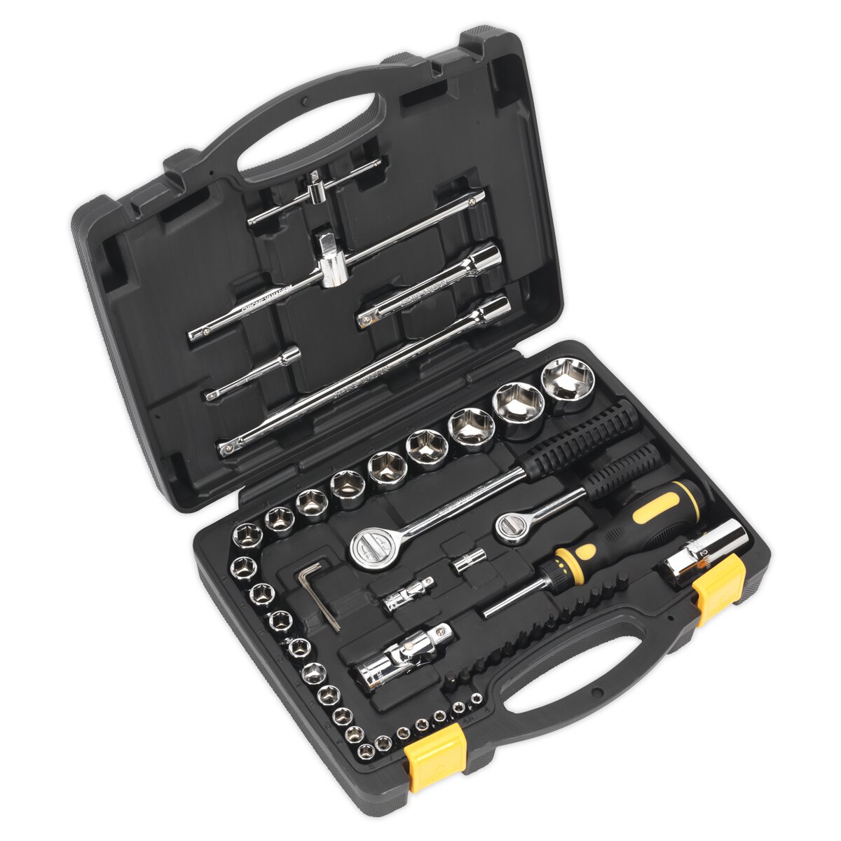 Socket Set 52pc 1/4" & 1/2"Sq Drive 6pt WallDrive® Metric
