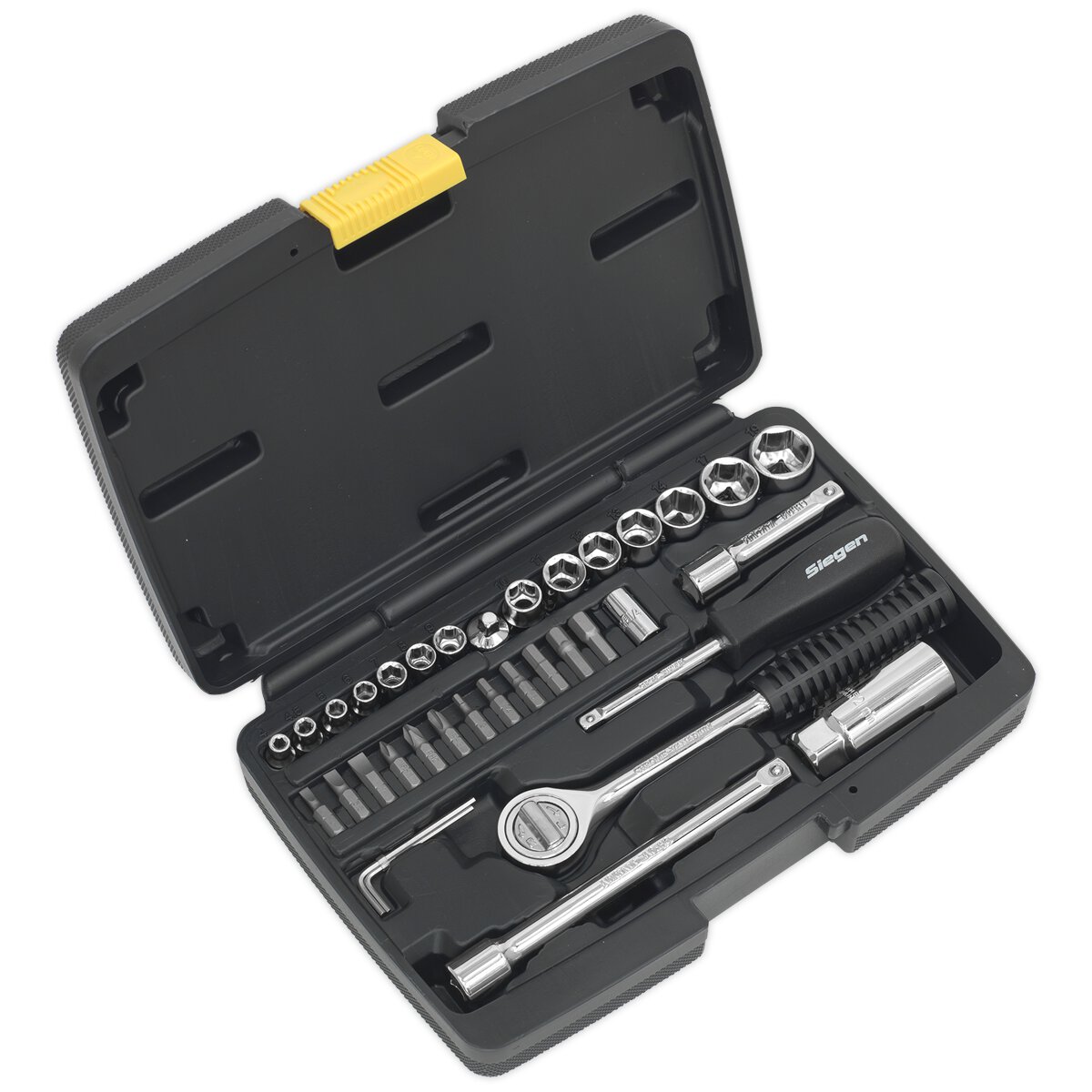 Socket Set 37pc 1/4" & 3/8"Sq Drive 6pt Metric