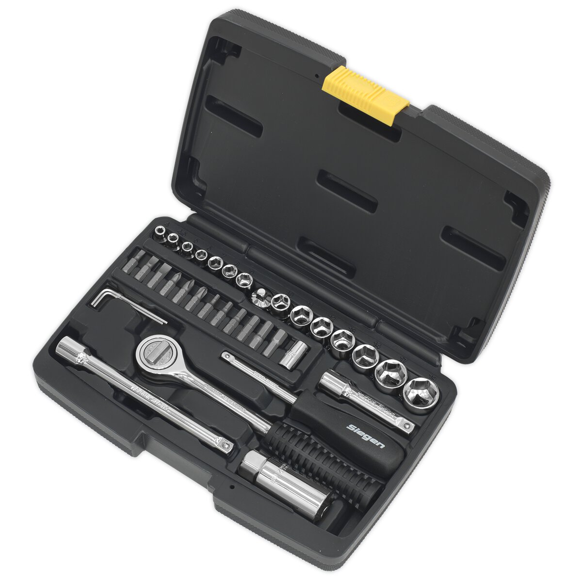 Socket Set 37pc 1/4" & 3/8"Sq Drive 6pt Metric