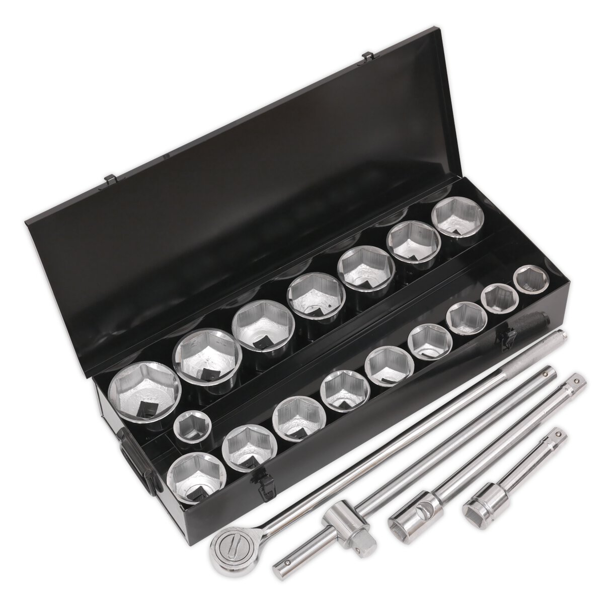 Socket Set 21pc 1"Sq Drive 6pt WallDrive® Metric