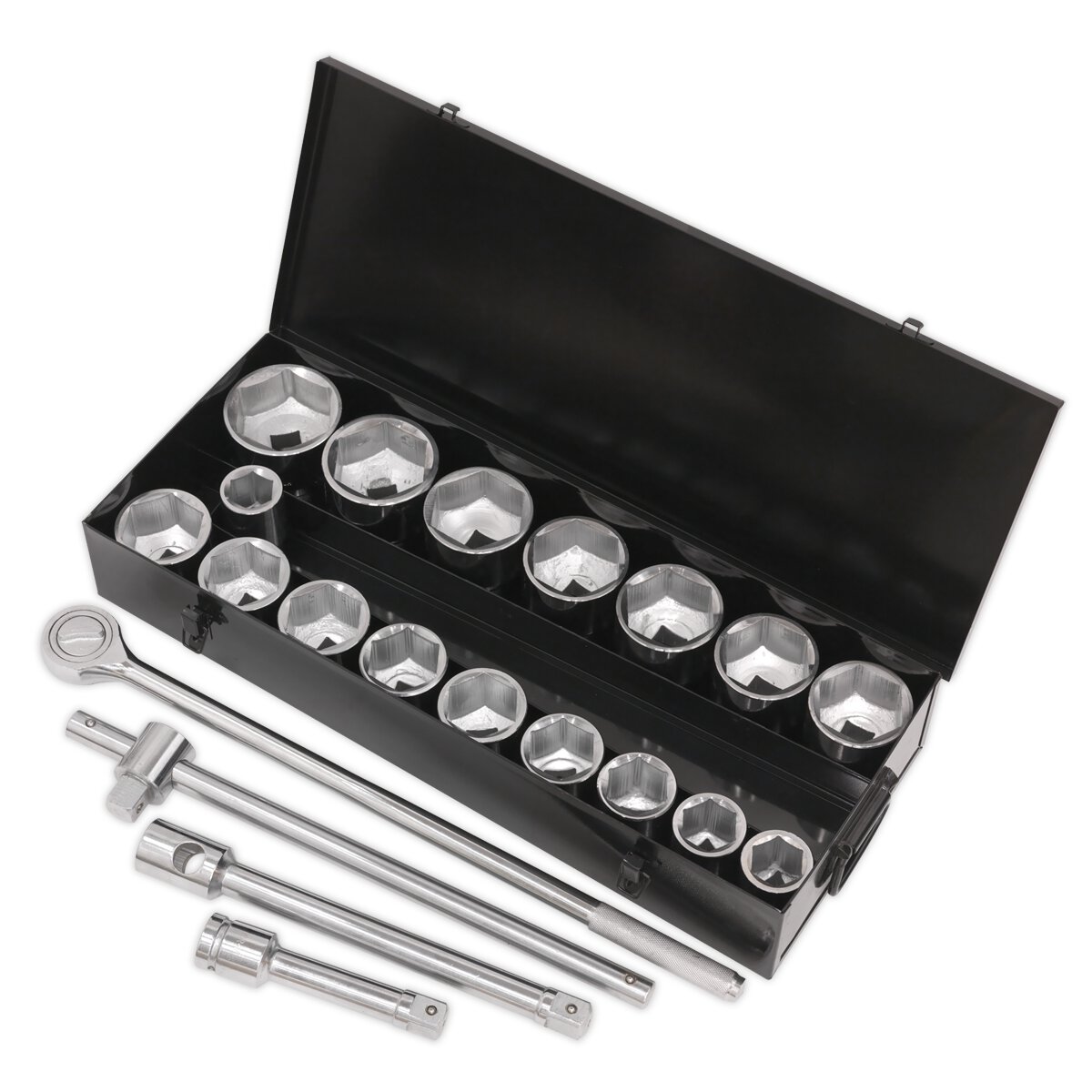 Socket Set 21pc 1"Sq Drive 6pt WallDrive® Metric