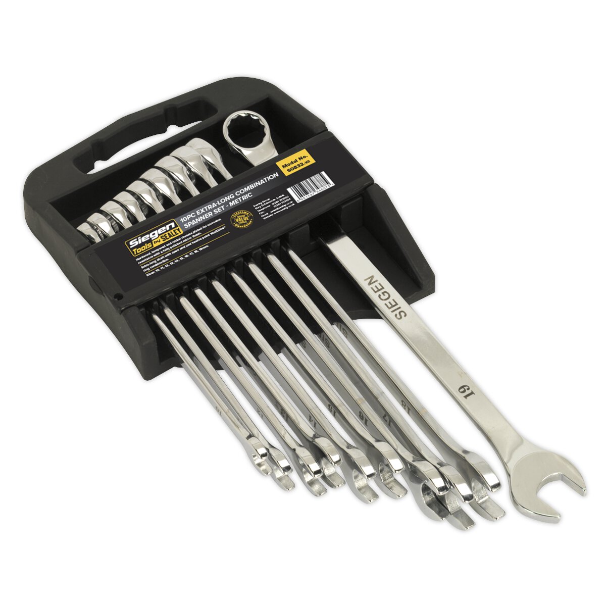 Combination Spanner Set 10pc Extra Long Metric