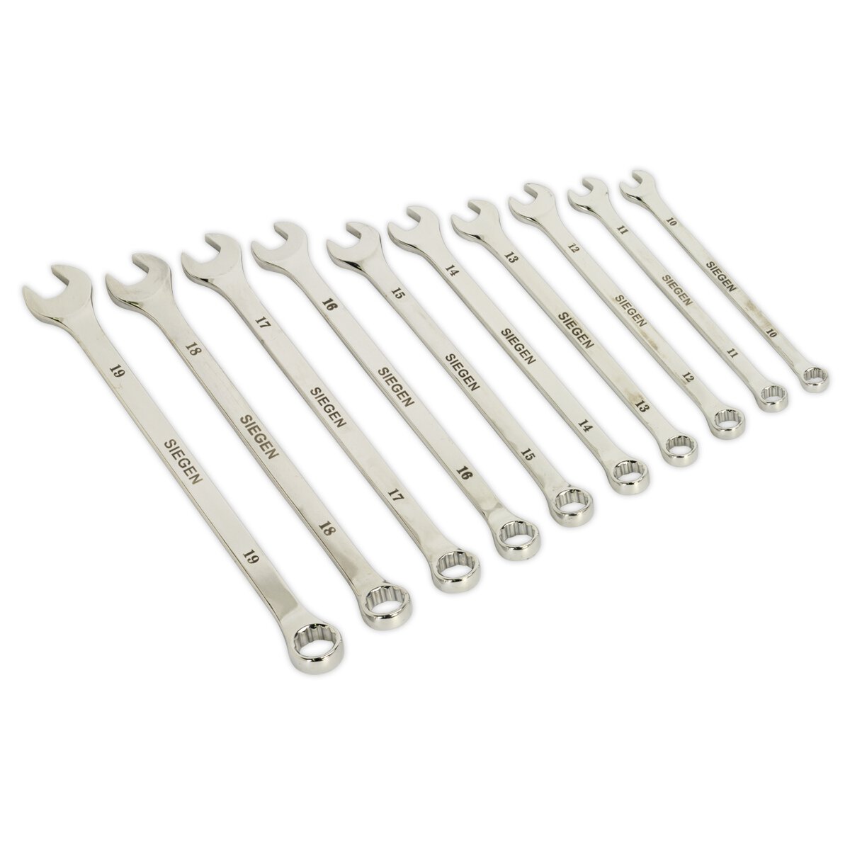 Combination Spanner Set 10pc Extra Long Metric