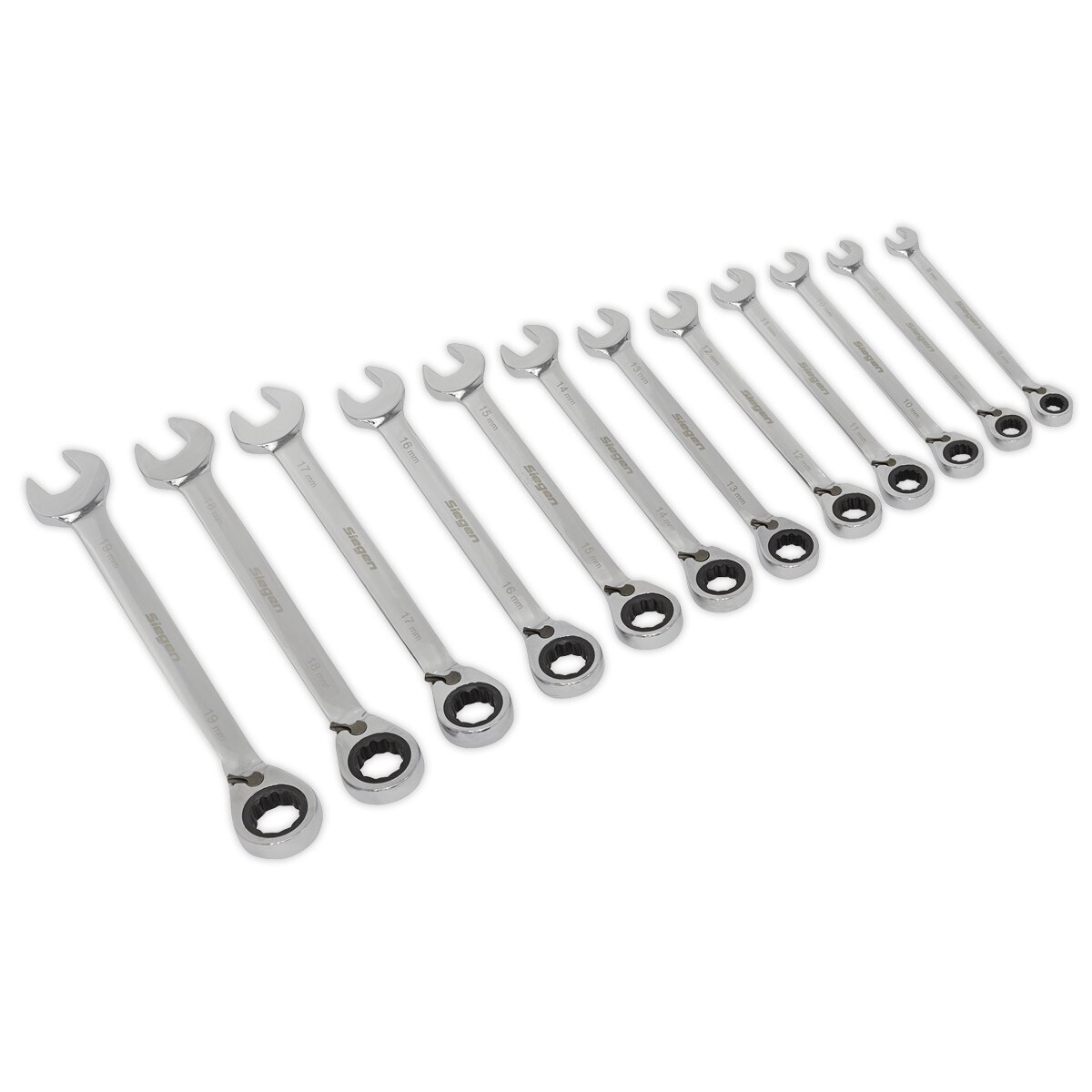 Reversible Ratchet Combination Spanner Set 12pc Metric