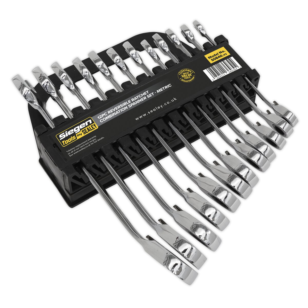 Reversible Ratchet Combination Spanner Set 12pc Metric