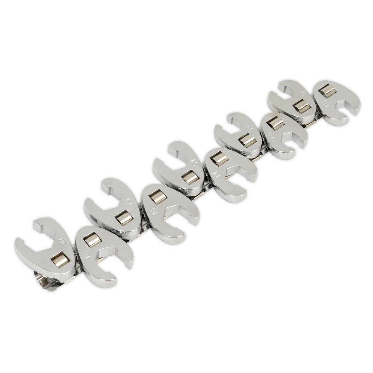 Crow's Foot Wrench Set 10pc Flare Nut 3/8"Sq Drive Metric