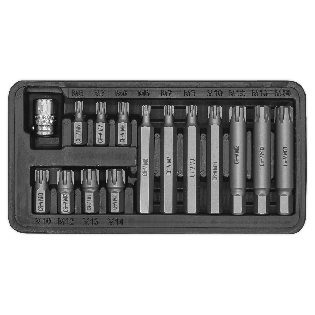 Ribe Bit & Holder Set 15pc - 3/8"Sq Drive