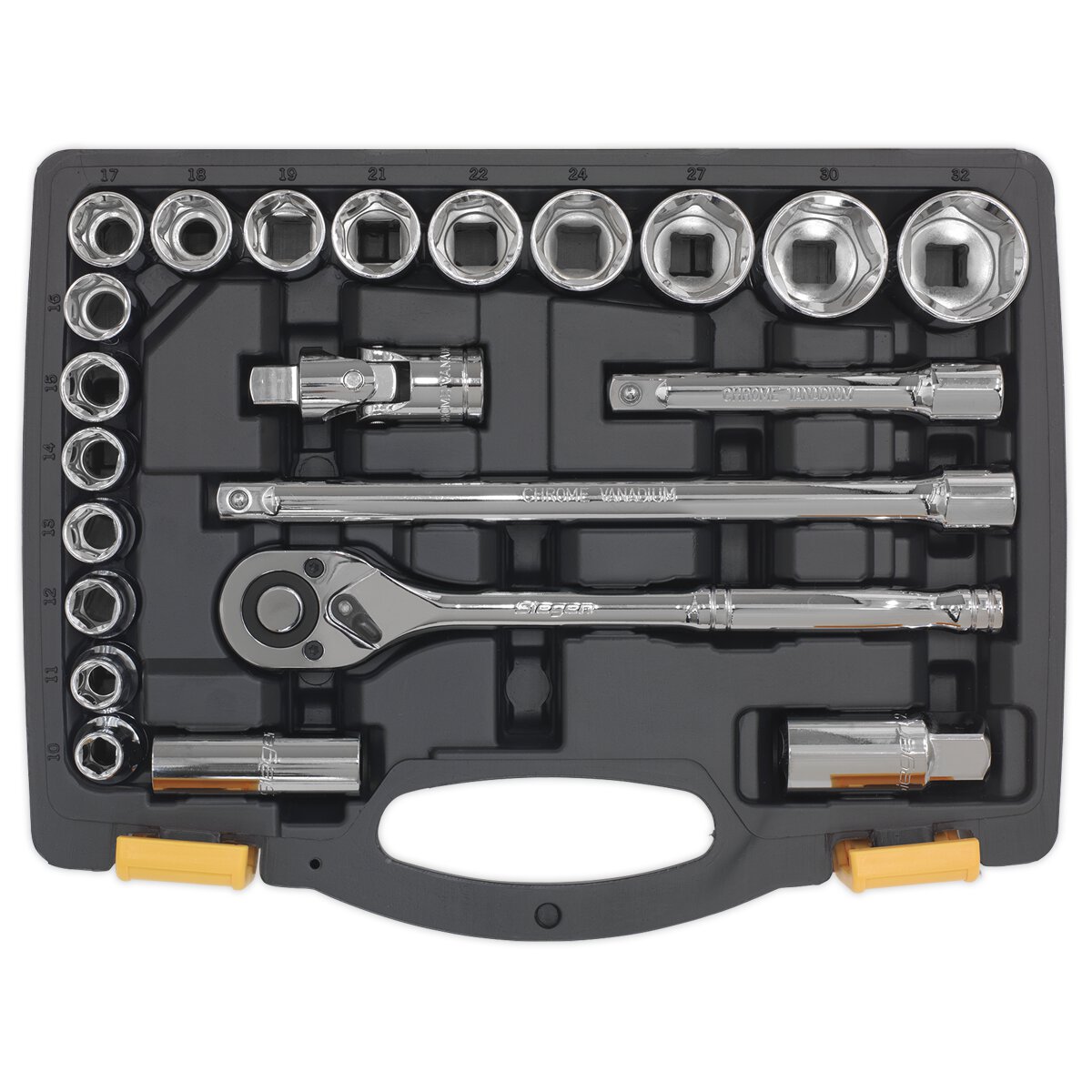 Socket Set 22pc 1/2"Sq Drive 6pt WallDrive® Metric