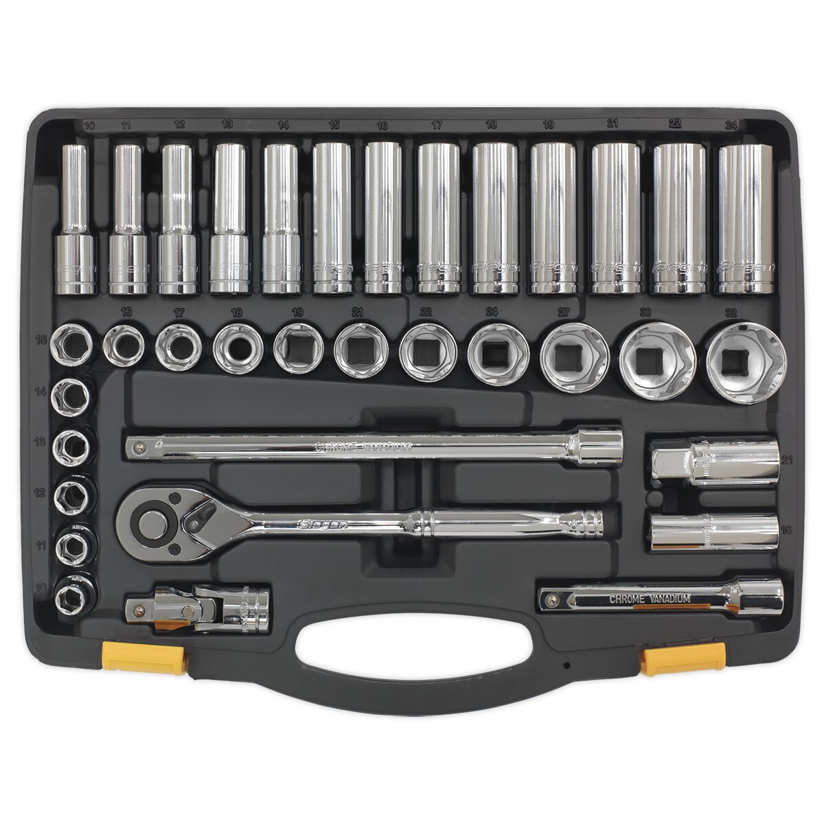 Socket Set 35pc 1/2"Sq Drive 6pt WallDrive® Metric