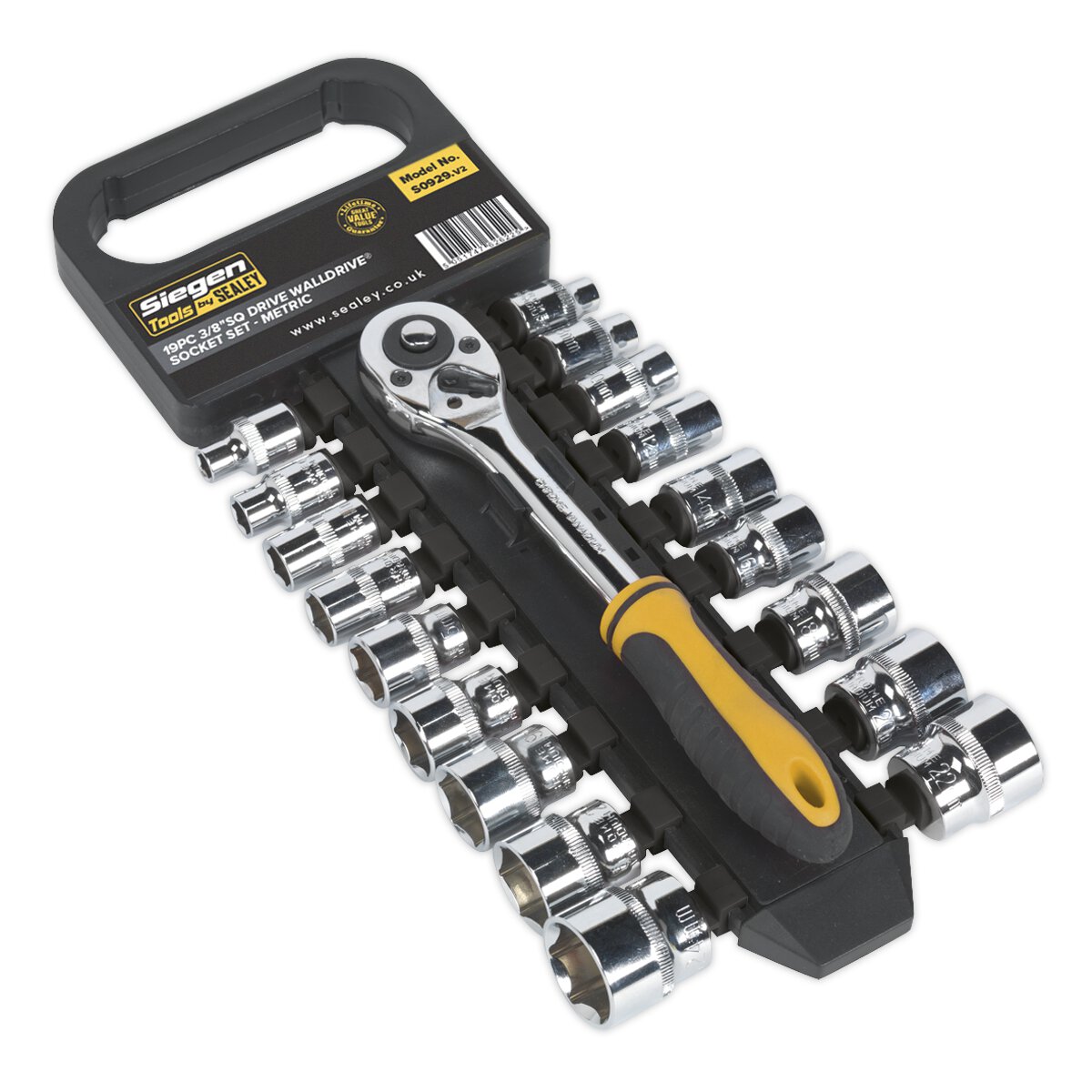 Socket Set 19pc 3/8"Sq Drive 6pt WallDrive® Metric