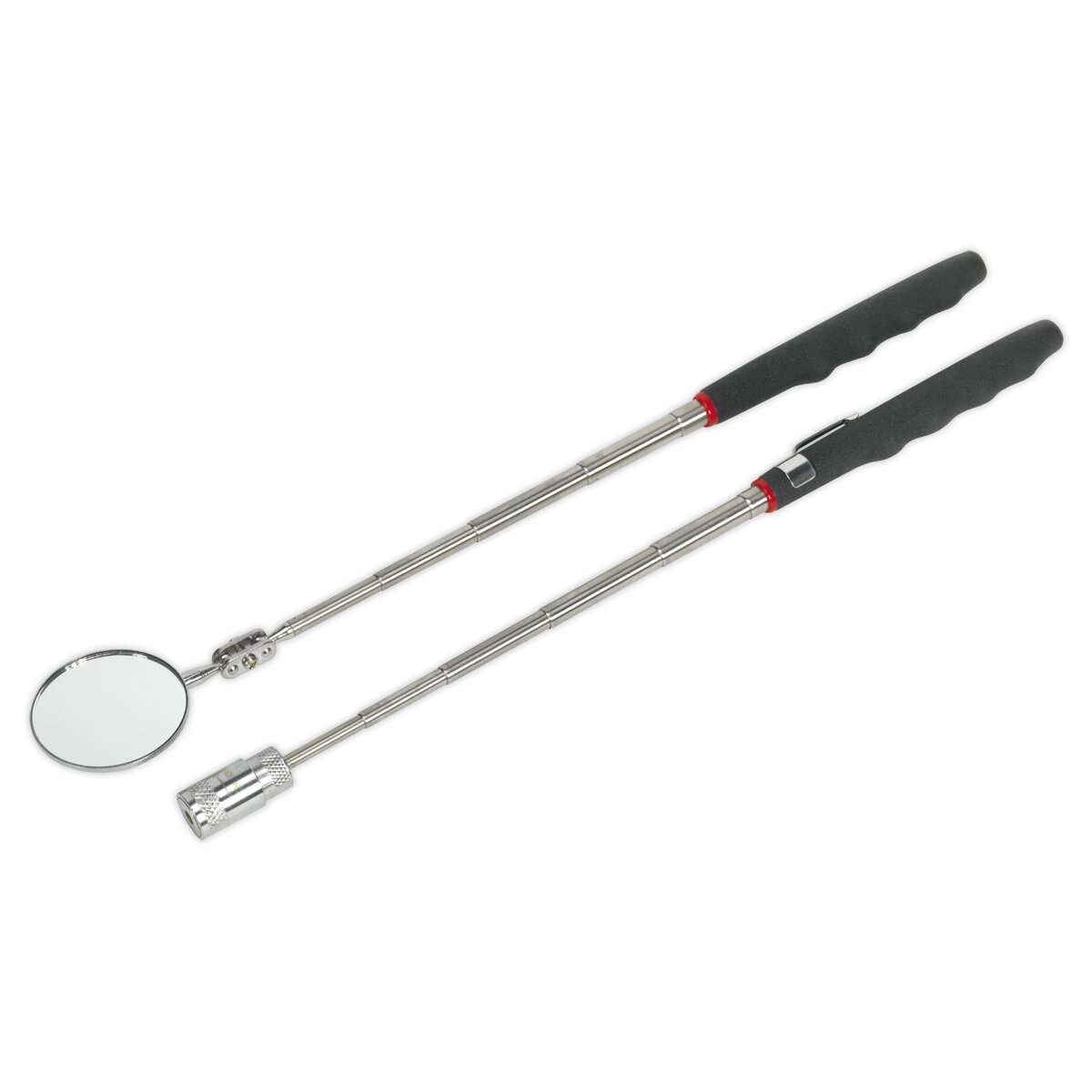 Telescopic Magnetic LED Pick-Up Tool & Inspection Mirror Set 2pc