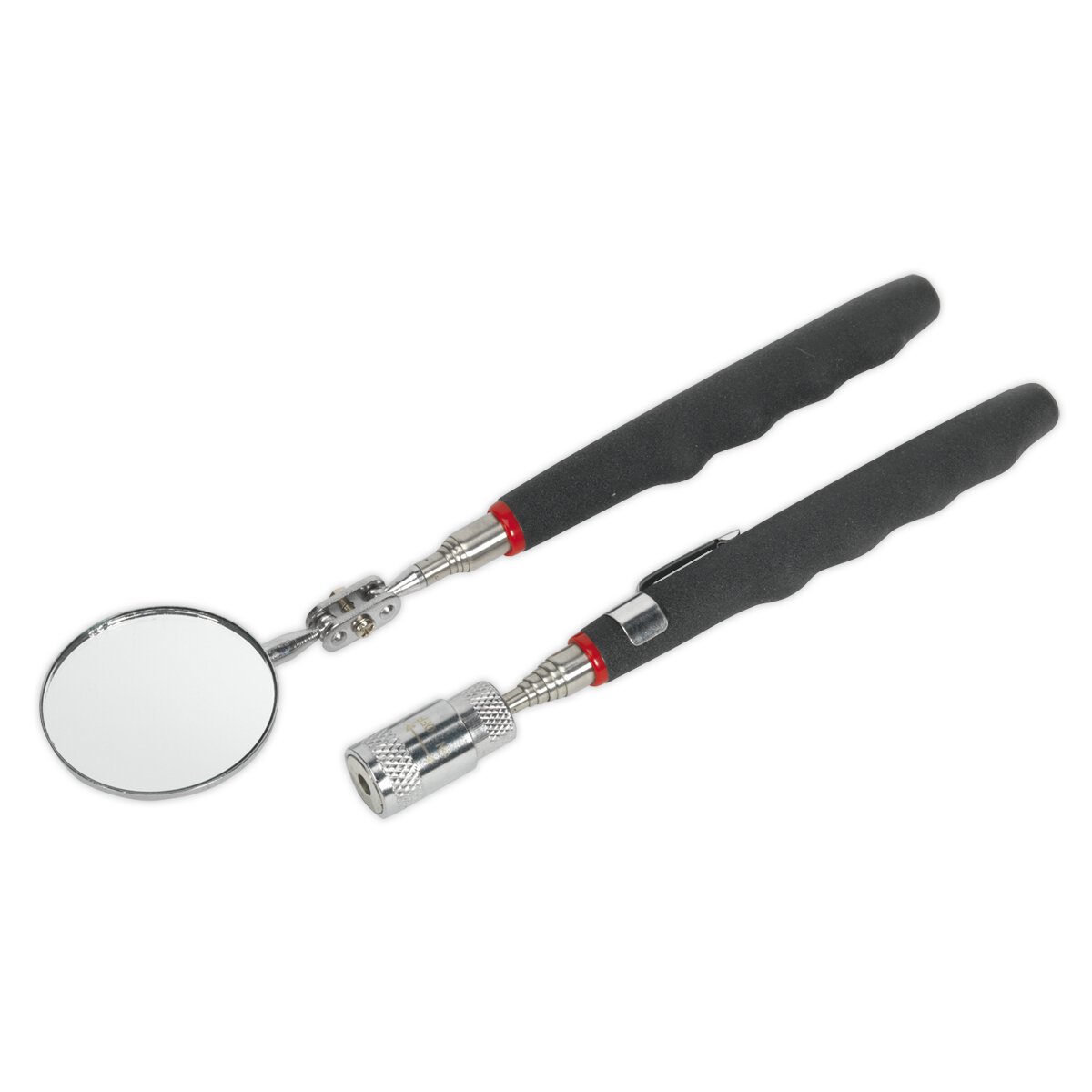 Telescopic Magnetic LED Pick-Up Tool & Inspection Mirror Set 2pc
