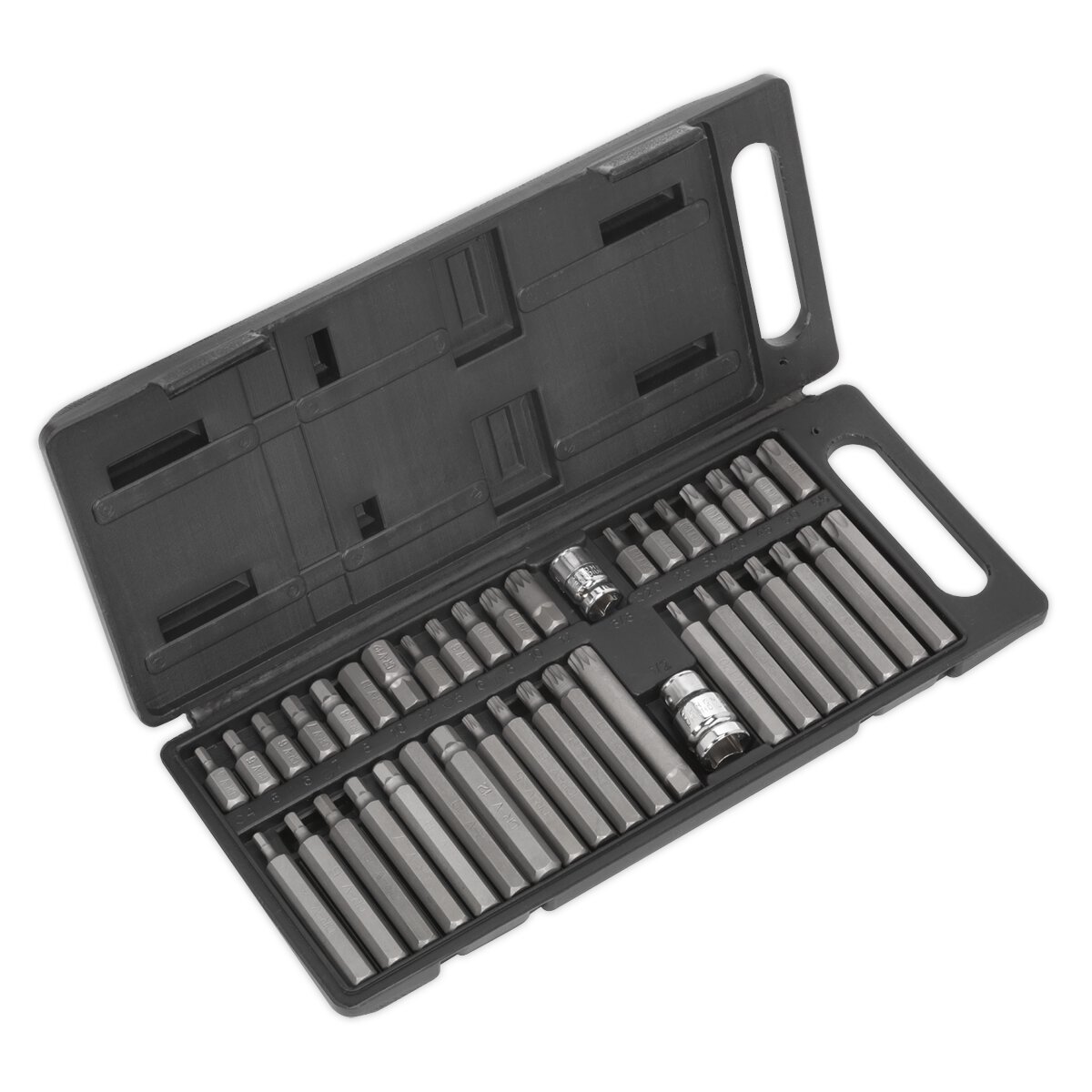 TRX-Star/Hex/Spline Bit Set 40pc 3/8" & 1/2"Sq Drive