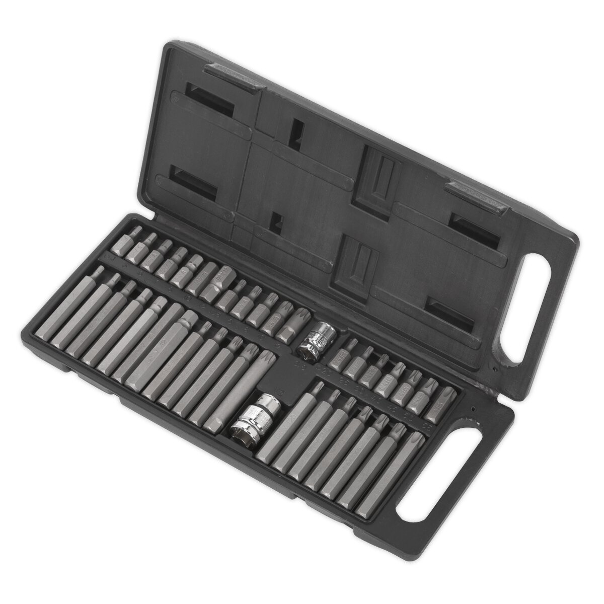 TRX-Star/Hex/Spline Bit Set 40pc 3/8" & 1/2"Sq Drive