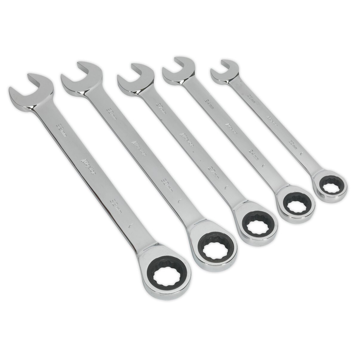 Combination Ratchet Spanner Set 5pc Metric