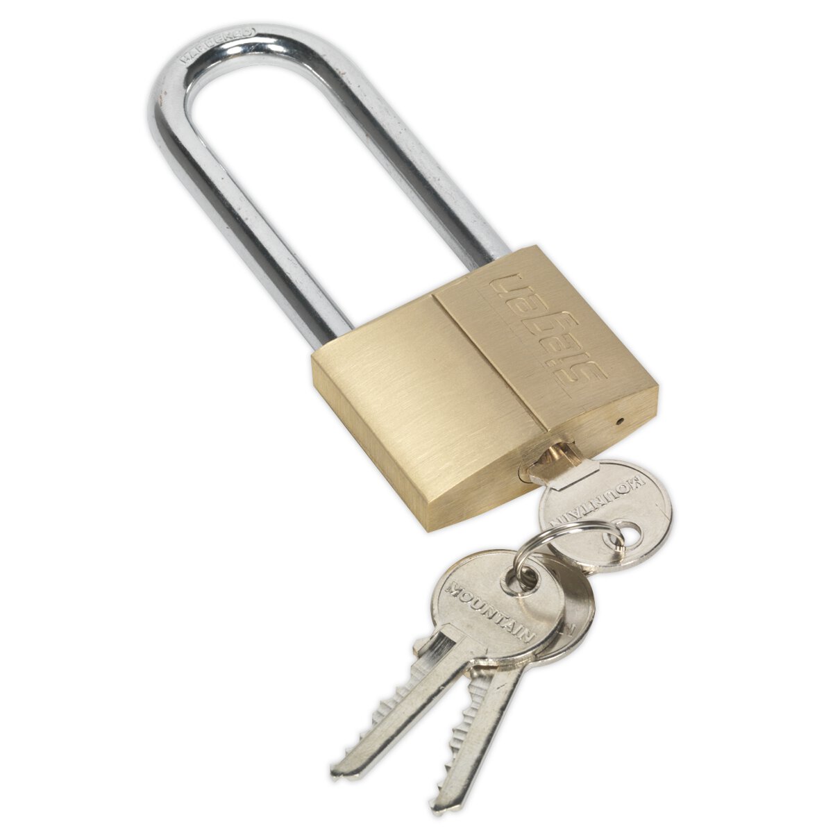 Brass Body Padlock with Brass Cylinder Long Shackle 50mm