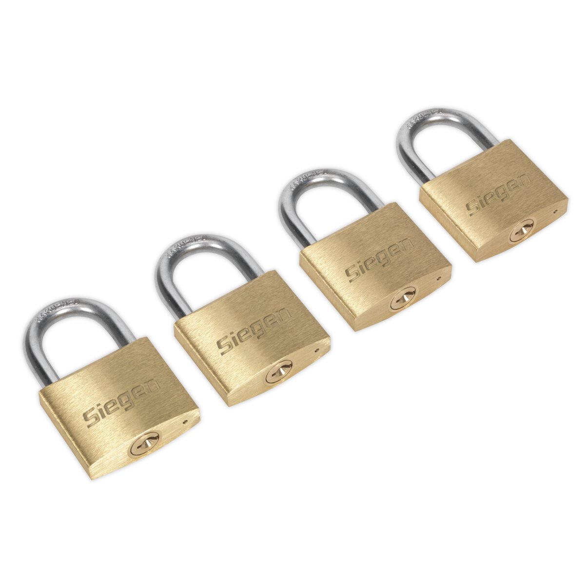 Brass Body Padlock with Brass Cylinder 40mm Key Alike Pack of 4