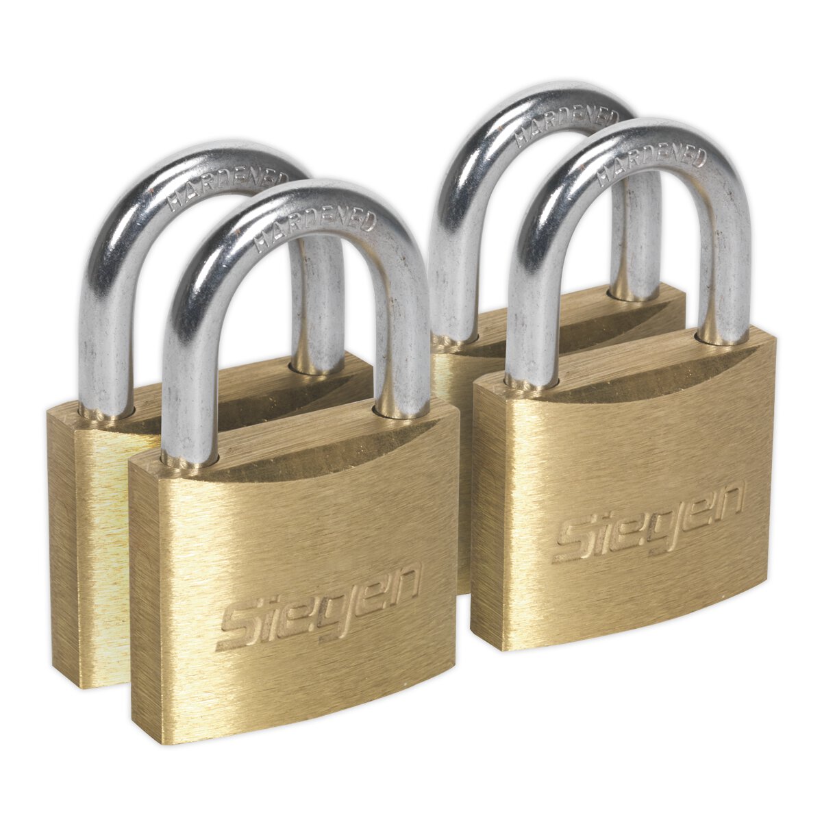 Brass Body Padlock with Brass Cylinder 40mm Key Alike Pack of 4