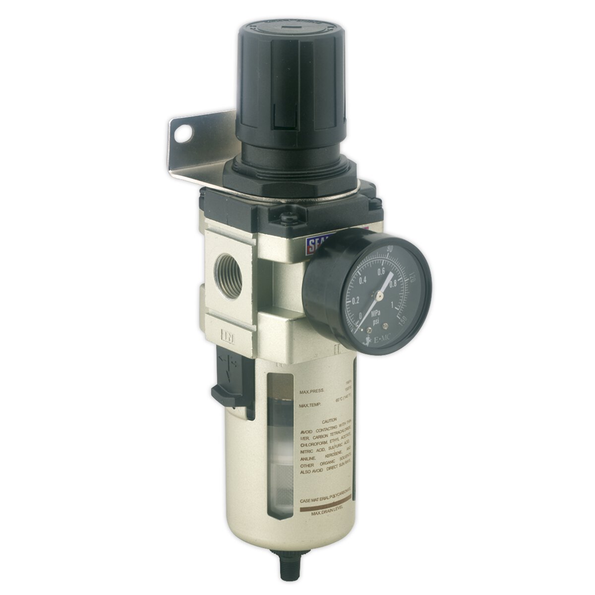 Air Filter/Regulator Auto Drain Max Airflow 140cfm