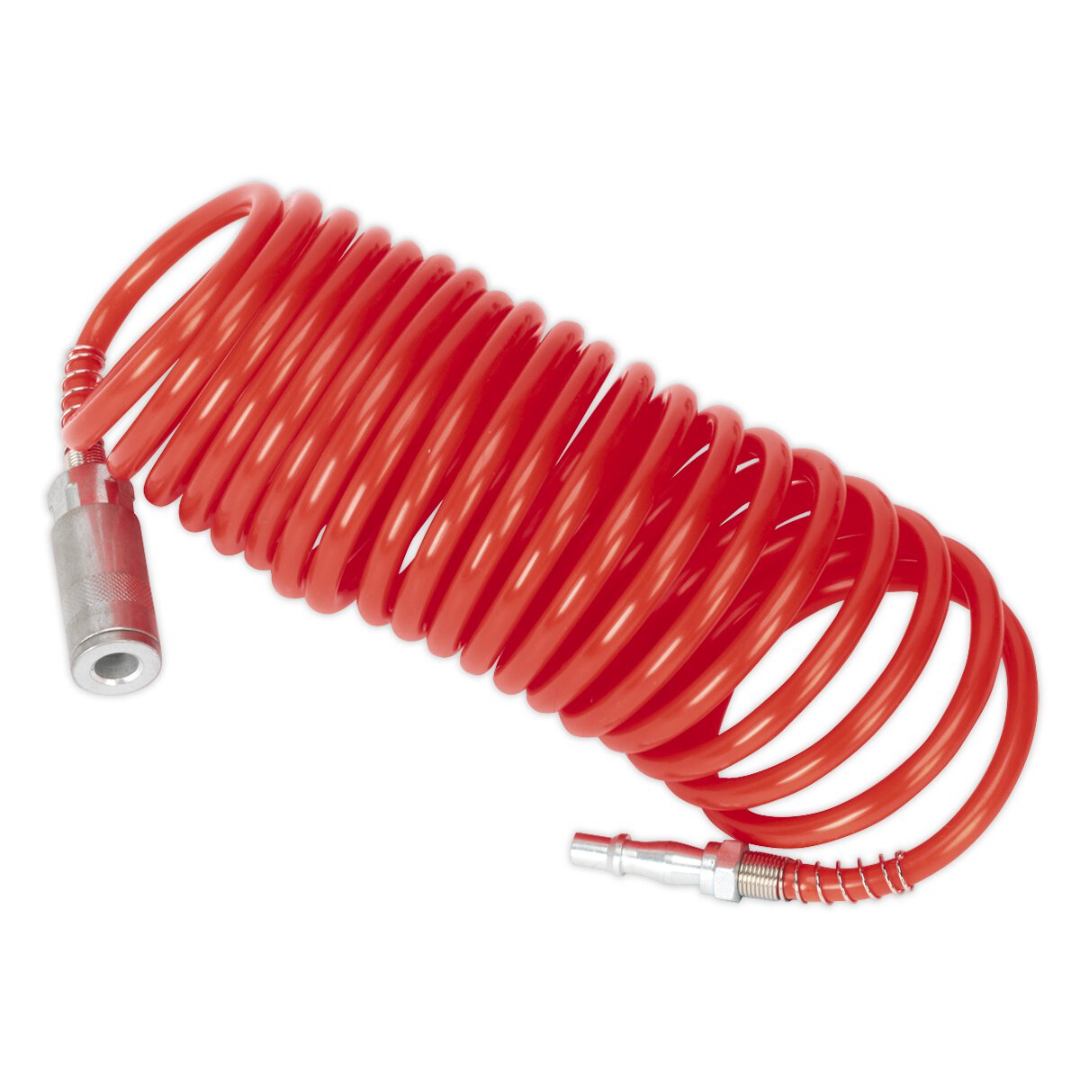 PE Coiled Air Hose 5m x Ø5mm with Couplings
