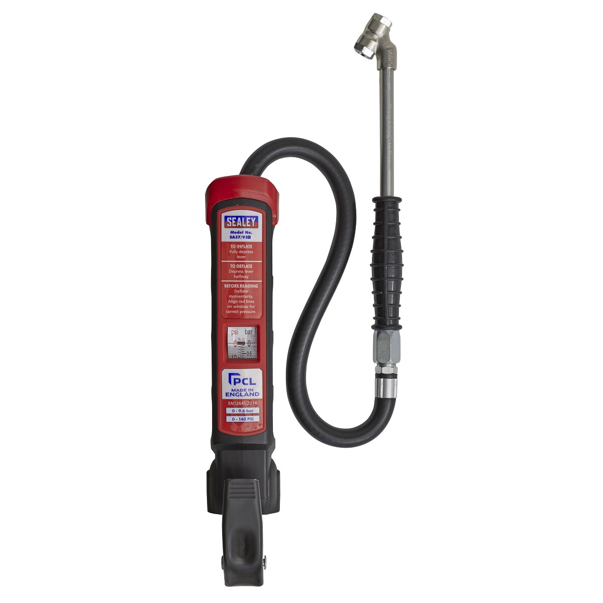 Premier Anodised Tyre Inflator with Twin Push-On Connector