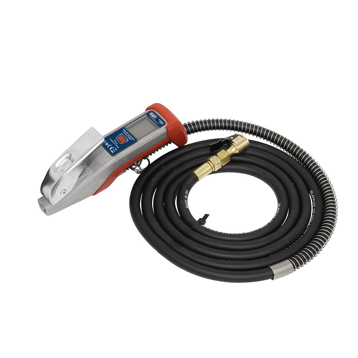 Digital Tyre Inflator 2.7m Hose with Clip-On Connector