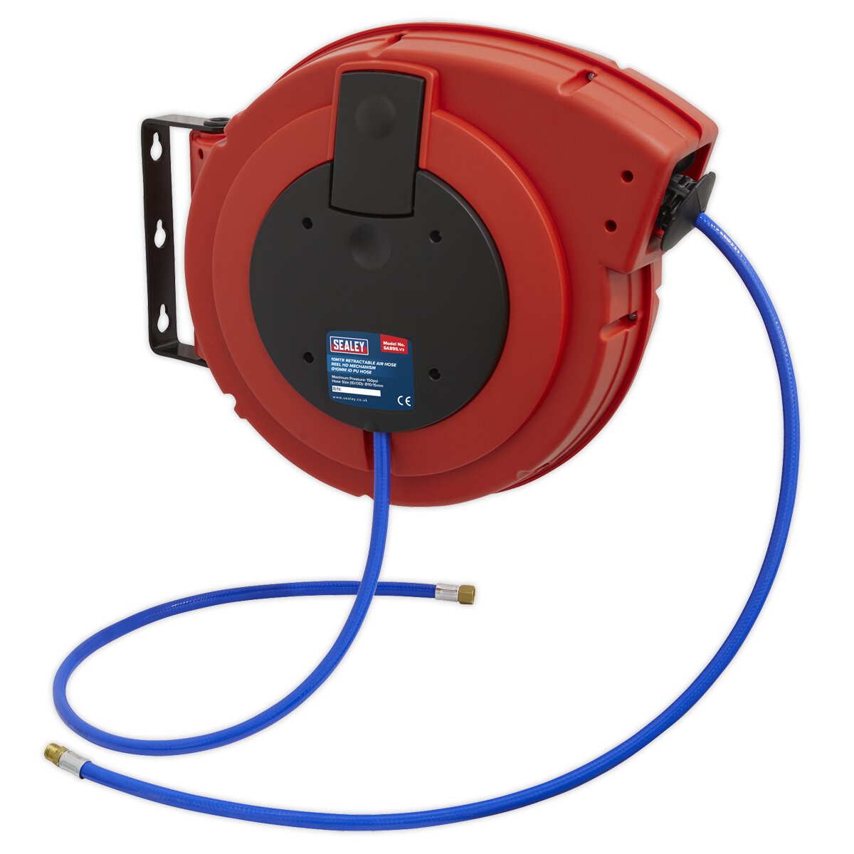 Retractable Air Hose Reel HD Mechanism 10m Ø10mm ID PU Hose