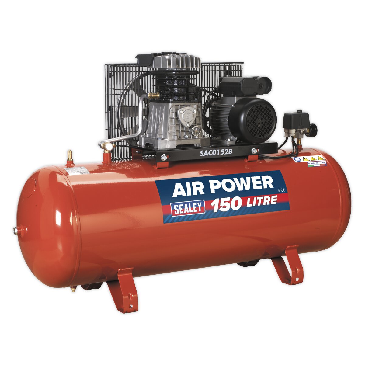 Compressor 150L Belt Drive 2hp with Cast Cylinders